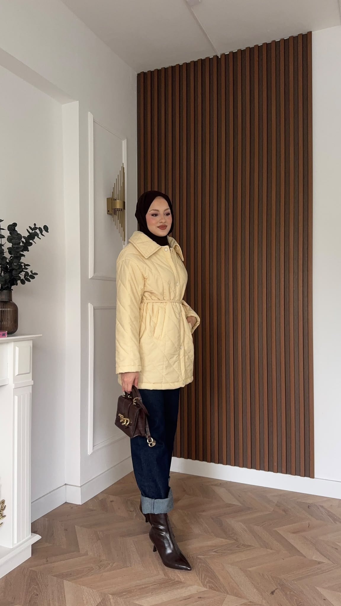 MEYSADESIGN MONT Kapitone Şişme Mont Bej