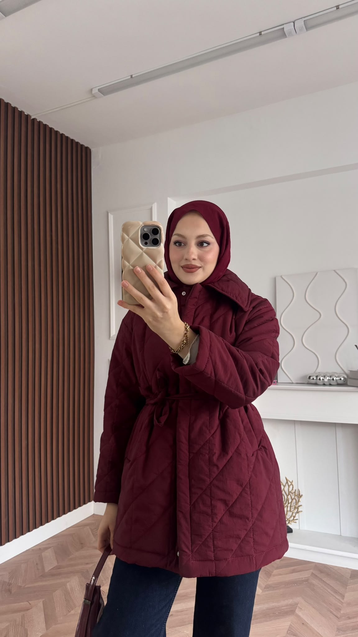 MEYSADESIGN MONT Kapitone Şişme Mont Bordo