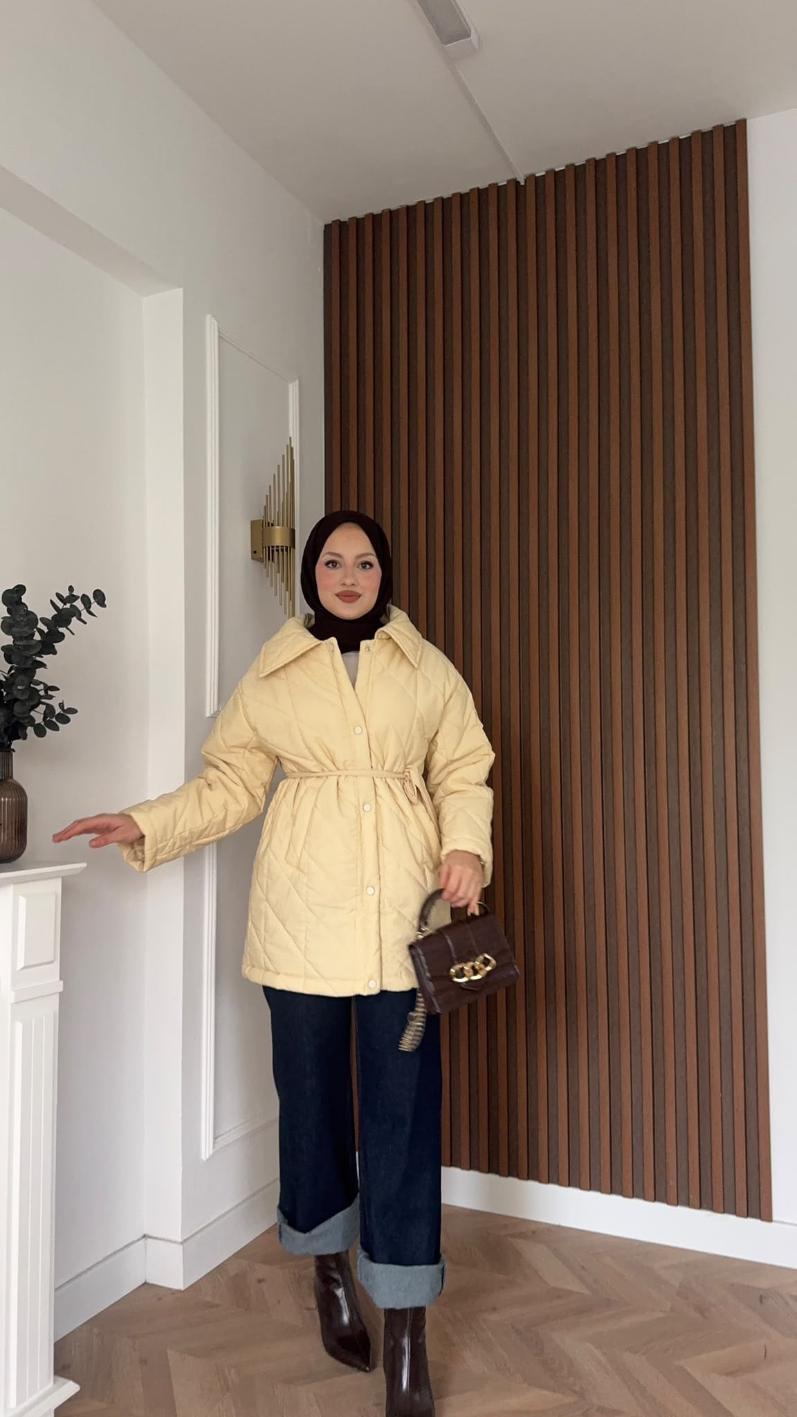 MEYSADESIGN MONT Kapitone Şişme Mont Bej