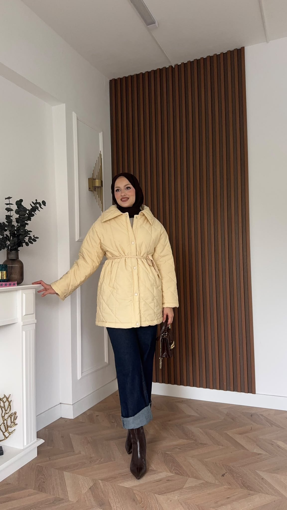 MEYSADESIGN MONT Kapitone Şişme Mont Bej