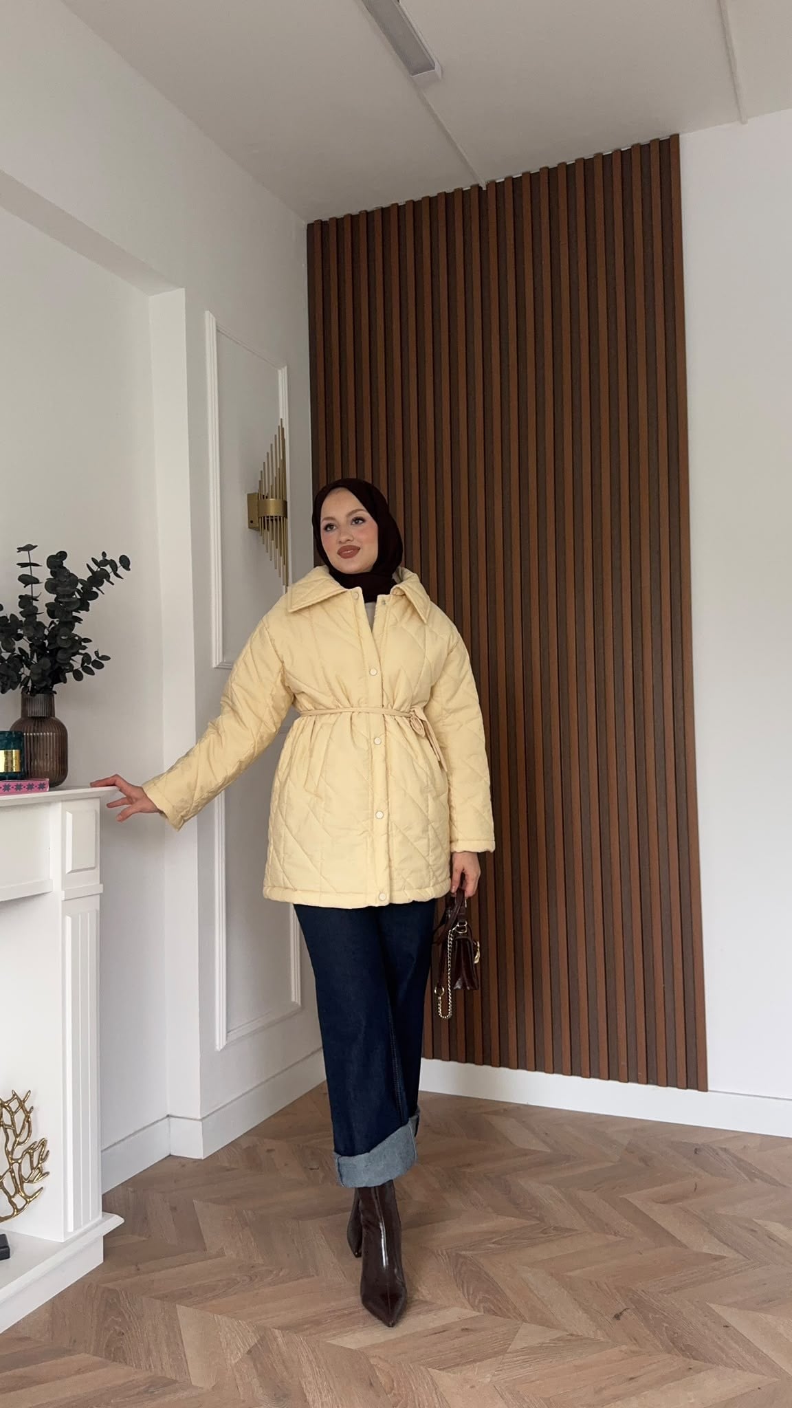 MEYSADESIGN MONT Kapitone Şişme Mont Bej