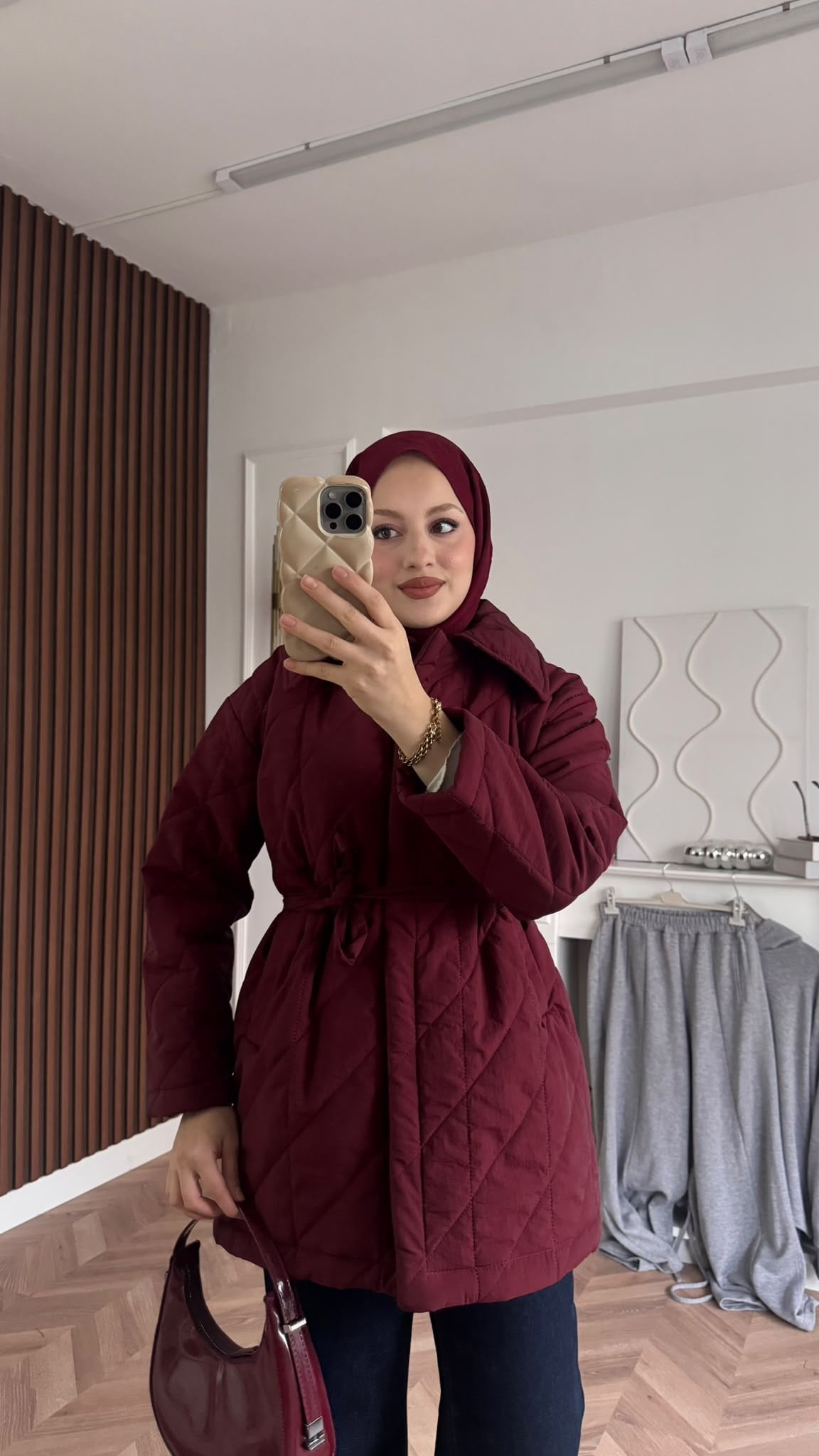 MEYSADESIGN MONT Kapitone Şişme Mont Bordo