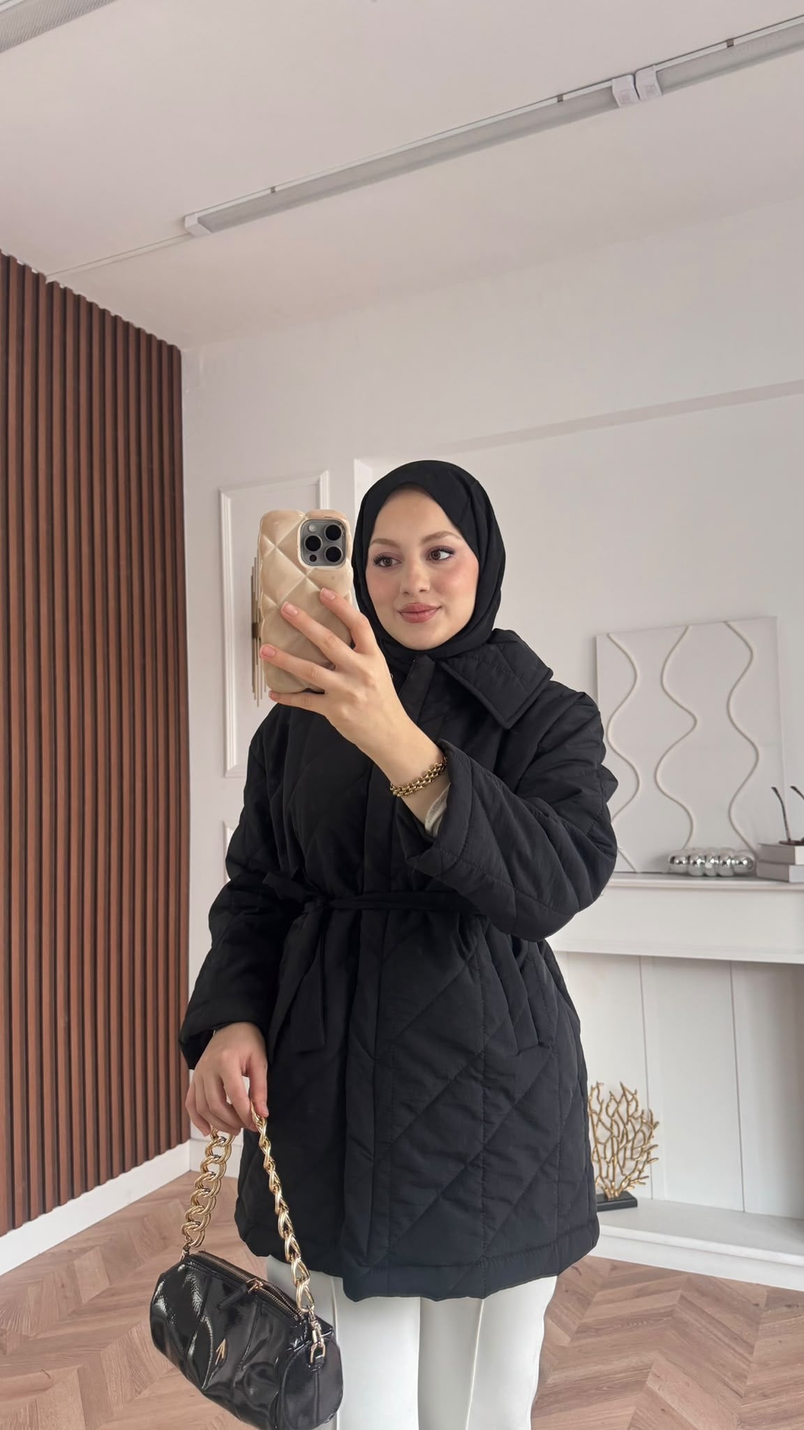 MEYSADESIGN MONT Kapitone Şişme Mont Siyah