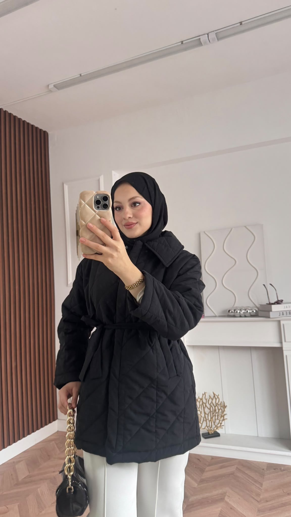 MEYSADESIGN MONT Kapitone Şişme Mont Siyah