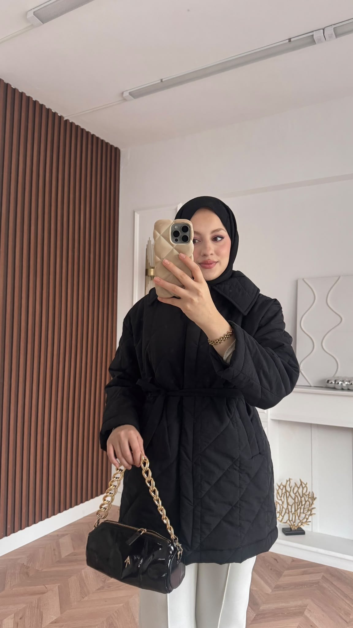MEYSADESIGN MONT Kapitone Şişme Mont Siyah