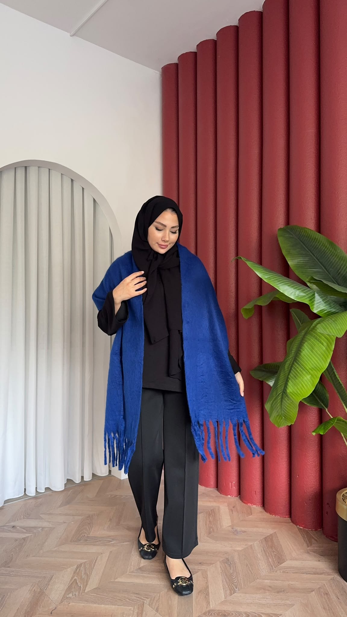 MEYSADESIGN OMUZ ATKISI Düz Angora Atkı Saks