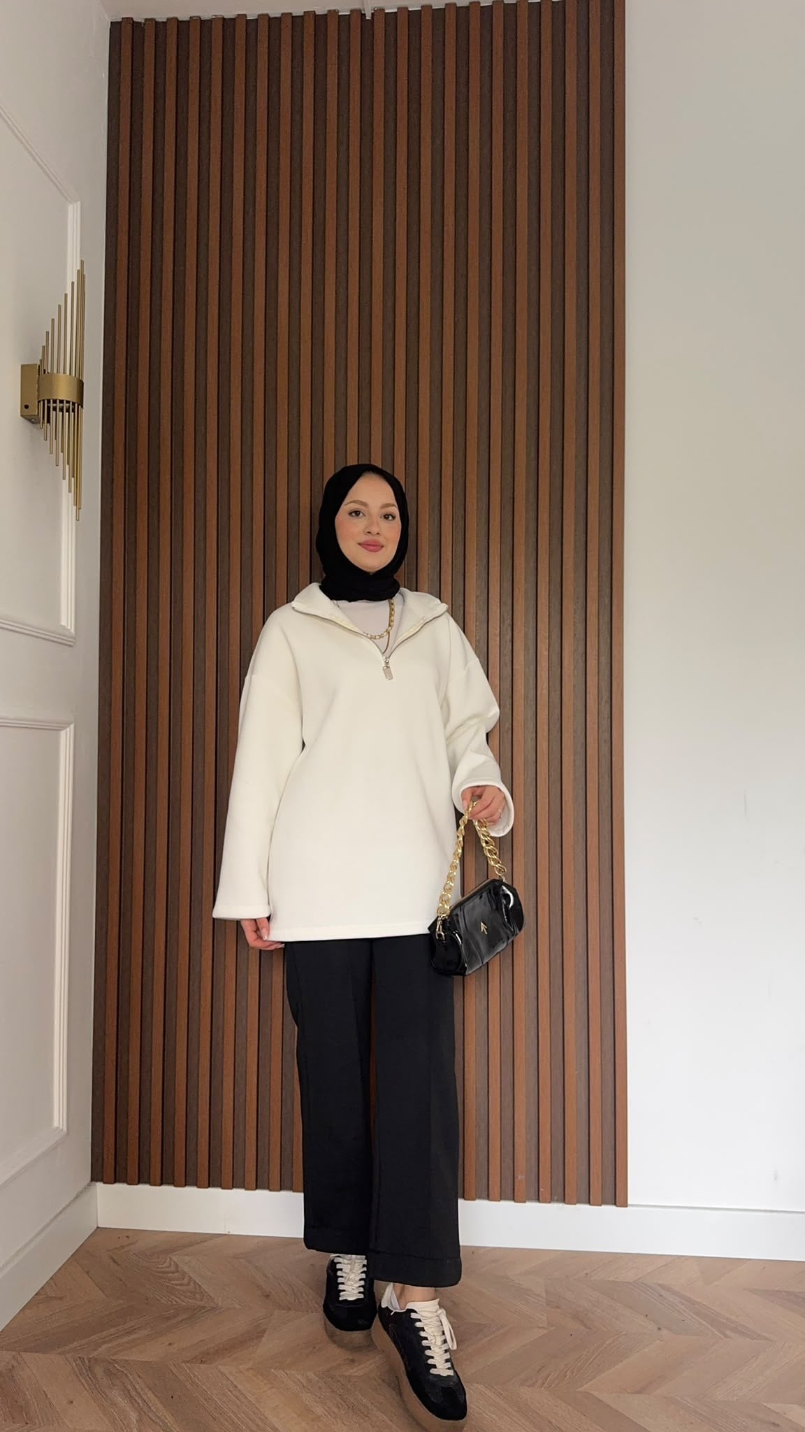 MEYSADESIGN OMUZ ATKISI Fermuarlı Polarlı Sweatshirt Ekru