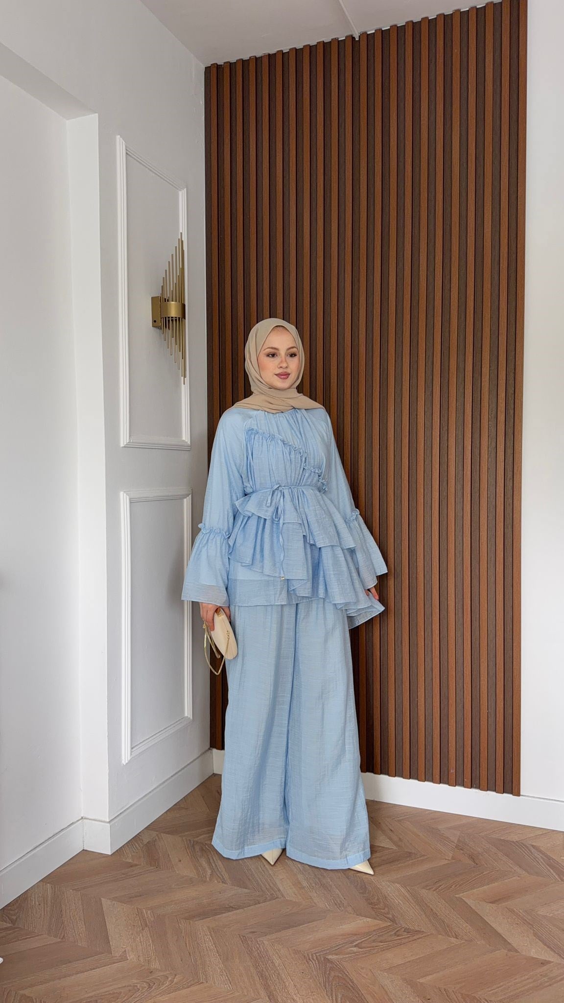 MEYSADESIGN PANTOLON TAKIM Bali Katkat Tül Model Takım Bebe Mavisi