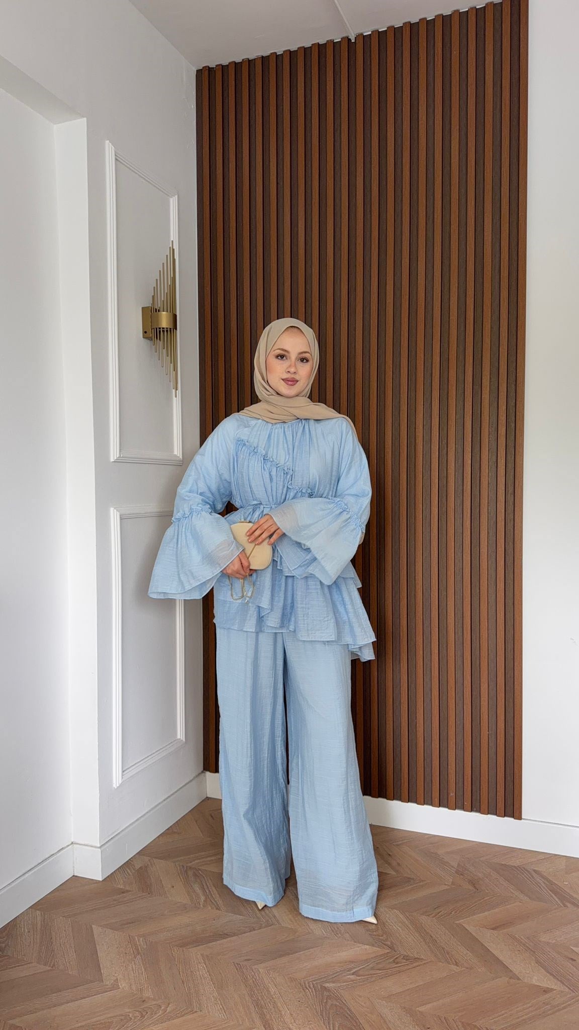 MEYSADESIGN PANTOLON TAKIM Bali Katkat Tül Model Takım Bebe Mavisi