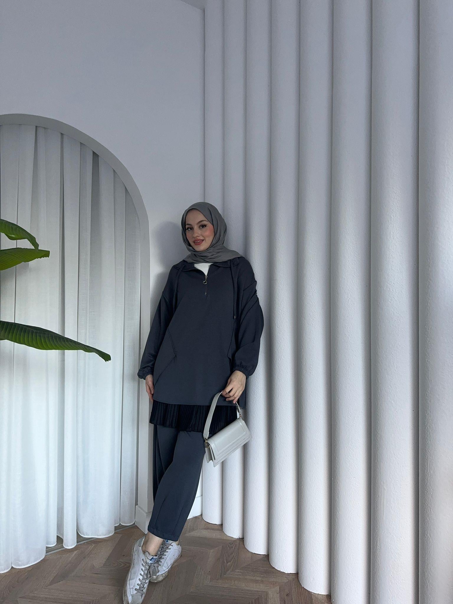 MEYSADESIGN PANTOLON TAKIM Bilek Çimalı Oysh İkili Takım Antrasit