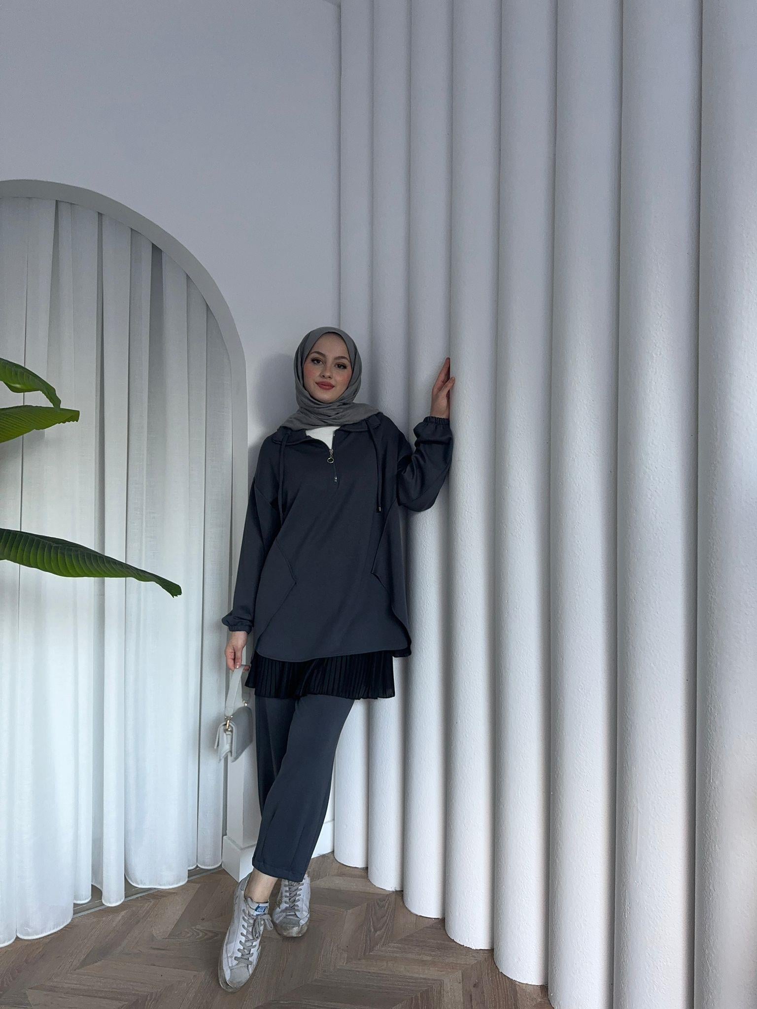 MEYSADESIGN PANTOLON TAKIM Bilek Çimalı Oysh İkili Takım Antrasit