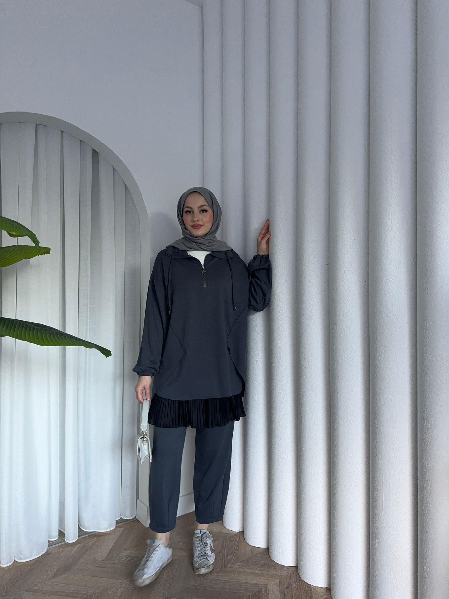 MEYSADESIGN PANTOLON TAKIM Bilek Çimalı Oysh İkili Takım Antrasit