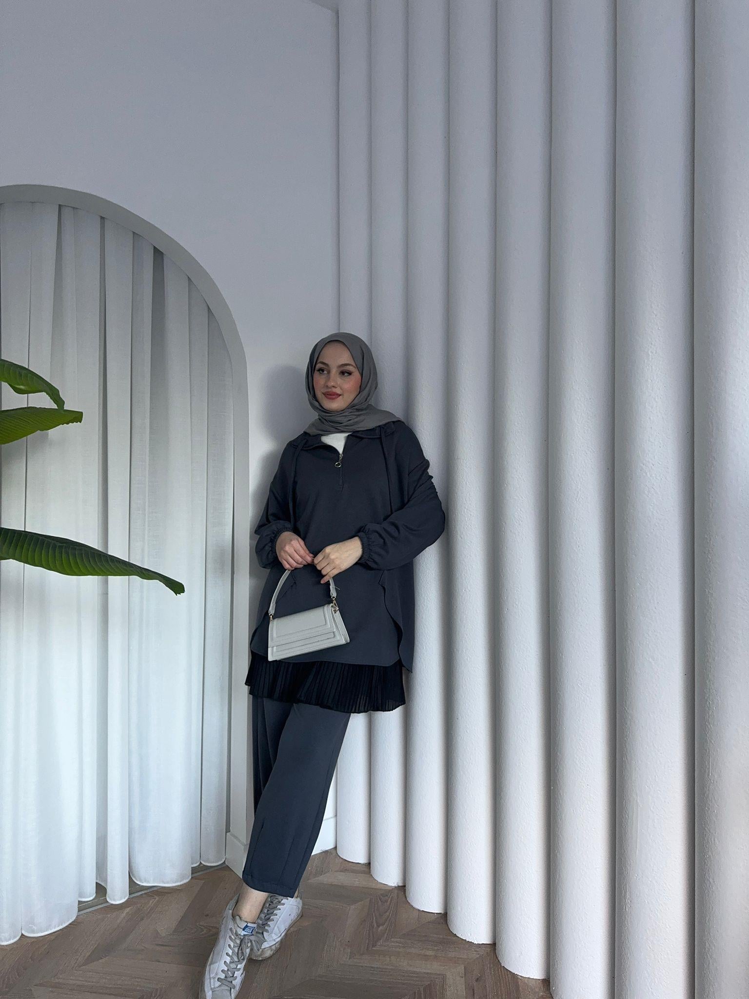 MEYSADESIGN PANTOLON TAKIM Bilek Çimalı Oysh İkili Takım Antrasit
