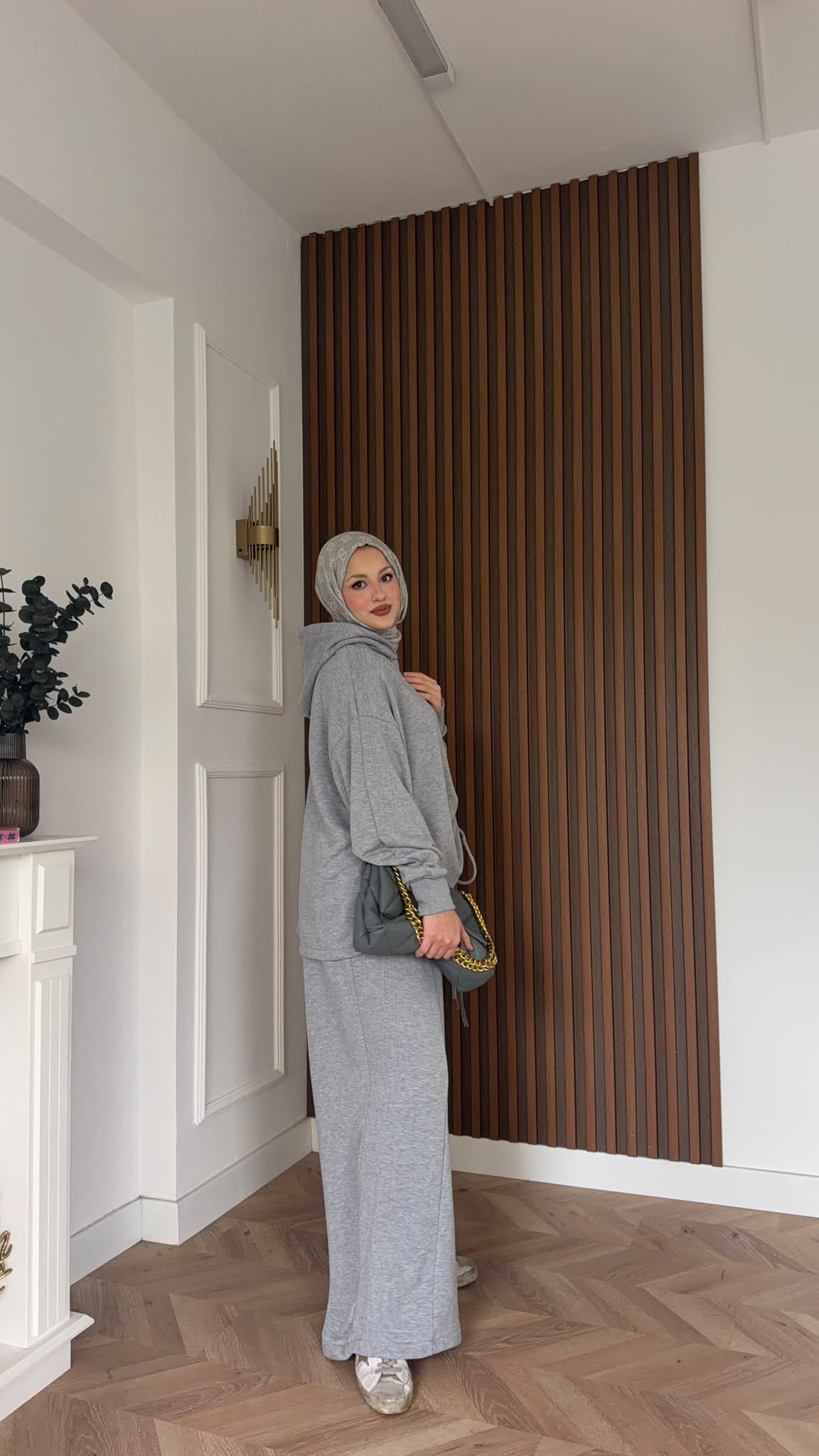 MEYSADESIGN PANTOLON TAKIM Büzgülü Eşofman Takımı Gri