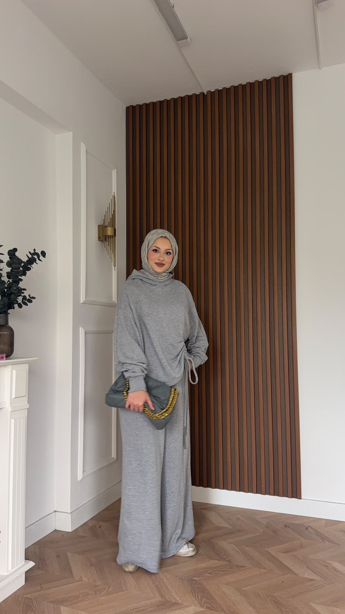 MEYSADESIGN PANTOLON TAKIM Büzgülü Eşofman Takımı Gri