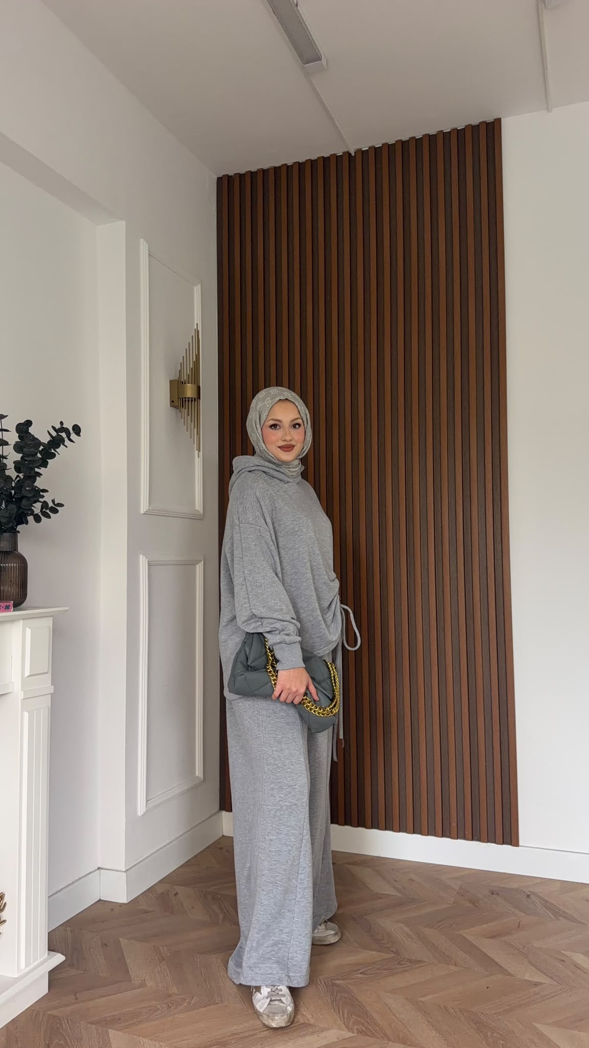 MEYSADESIGN PANTOLON TAKIM Büzgülü Eşofman Takımı Gri