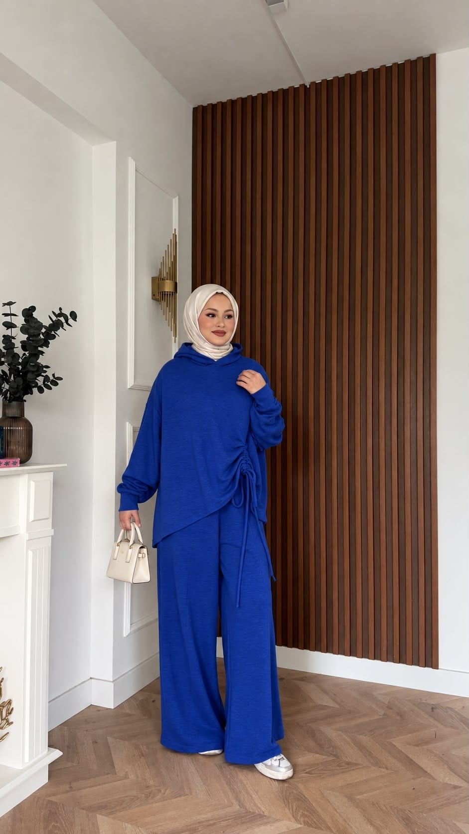 MEYSADESIGN PANTOLON TAKIM Büzgülü Eşofman Takımı Lacivert