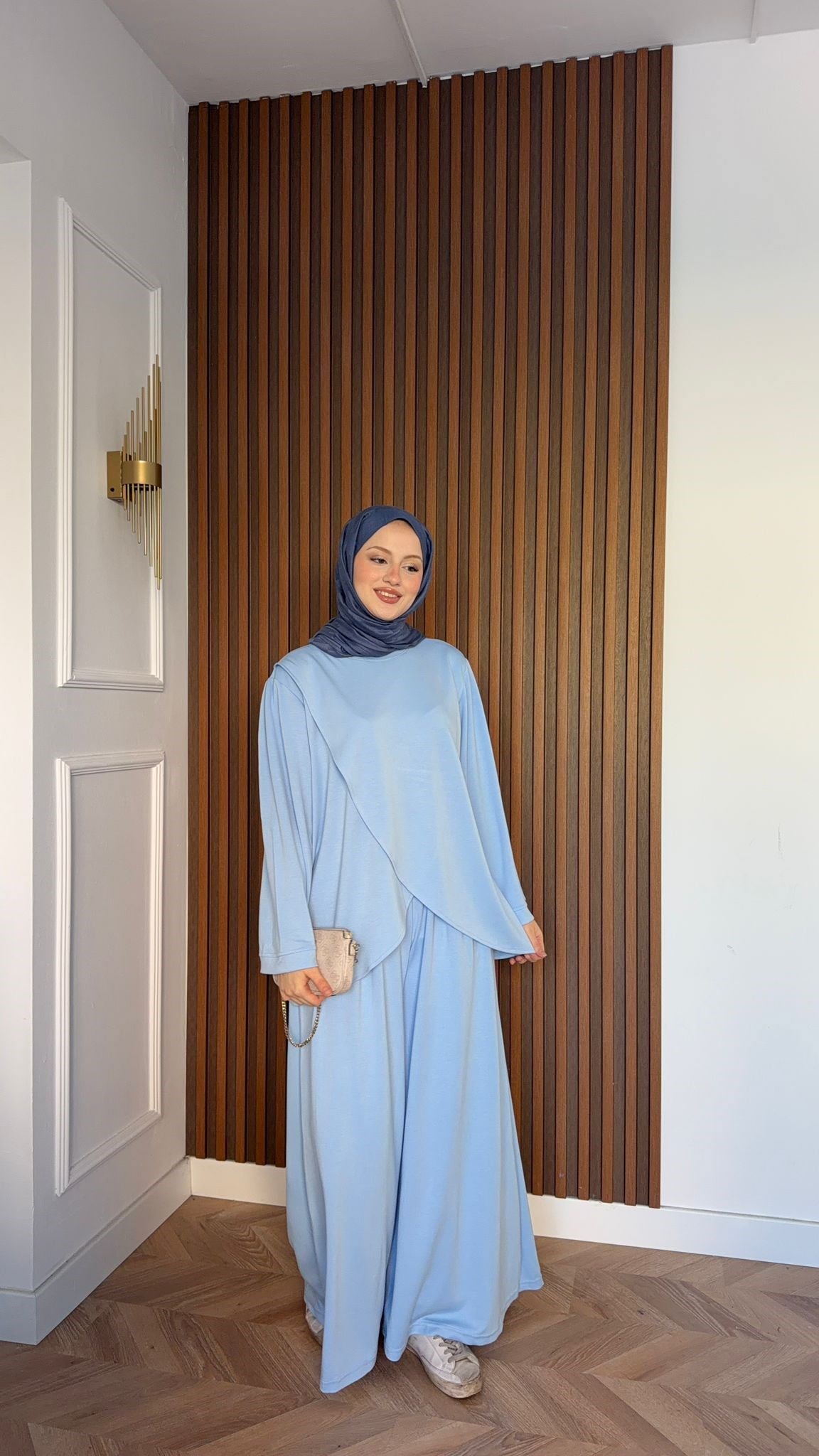 MEYSADESIGN PANTOLON TAKIM Çapraz Oysh İkili Takım Bebe Mavisi