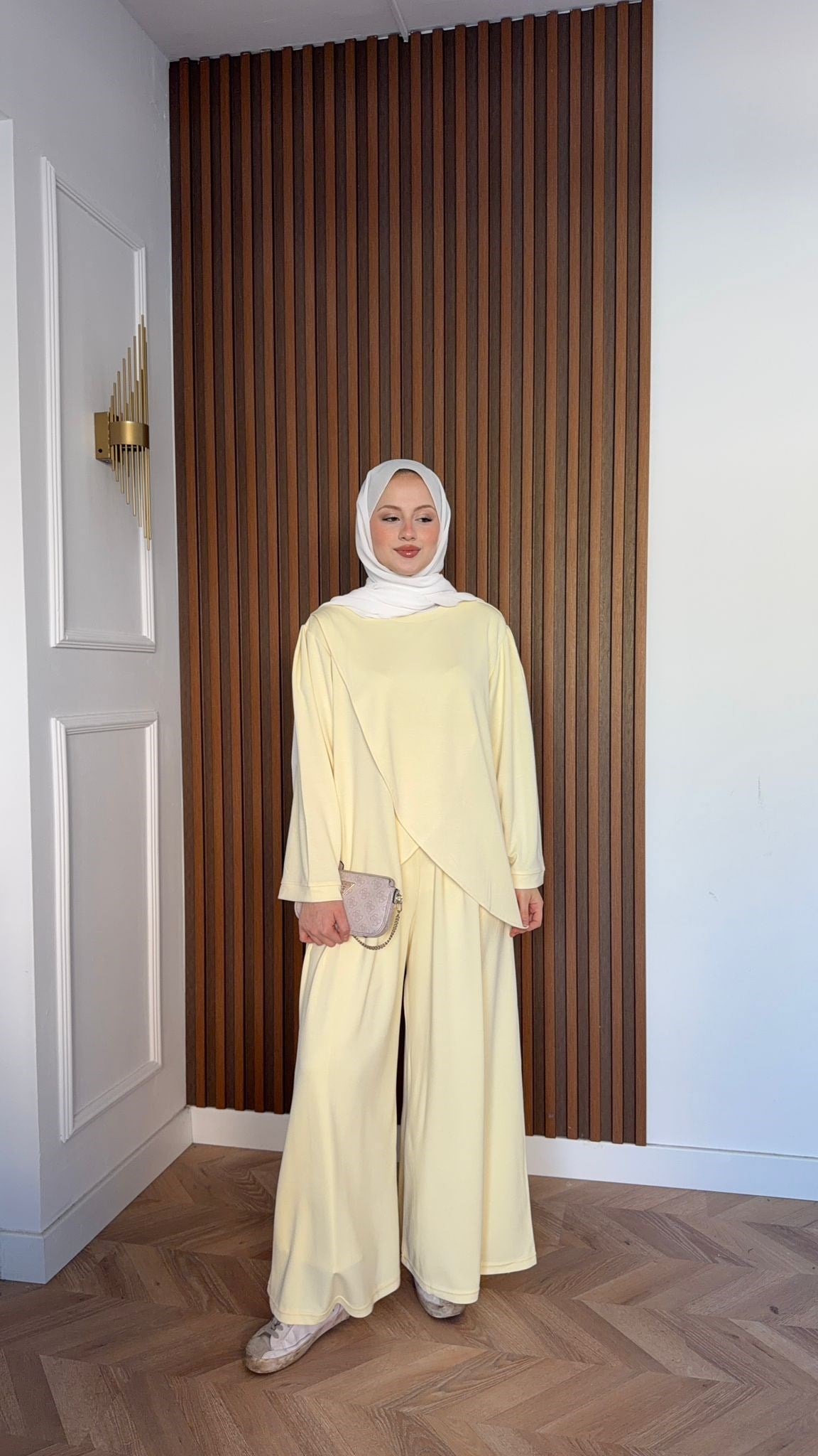 MEYSADESIGN PANTOLON TAKIM Çapraz Oysh İkili Takım Sarı