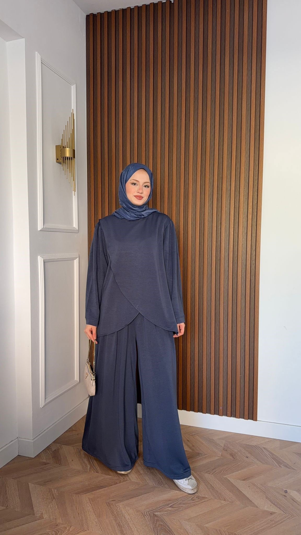 MEYSADESIGN PANTOLON TAKIM Çapraz Oysh İkili Takım İndigo
