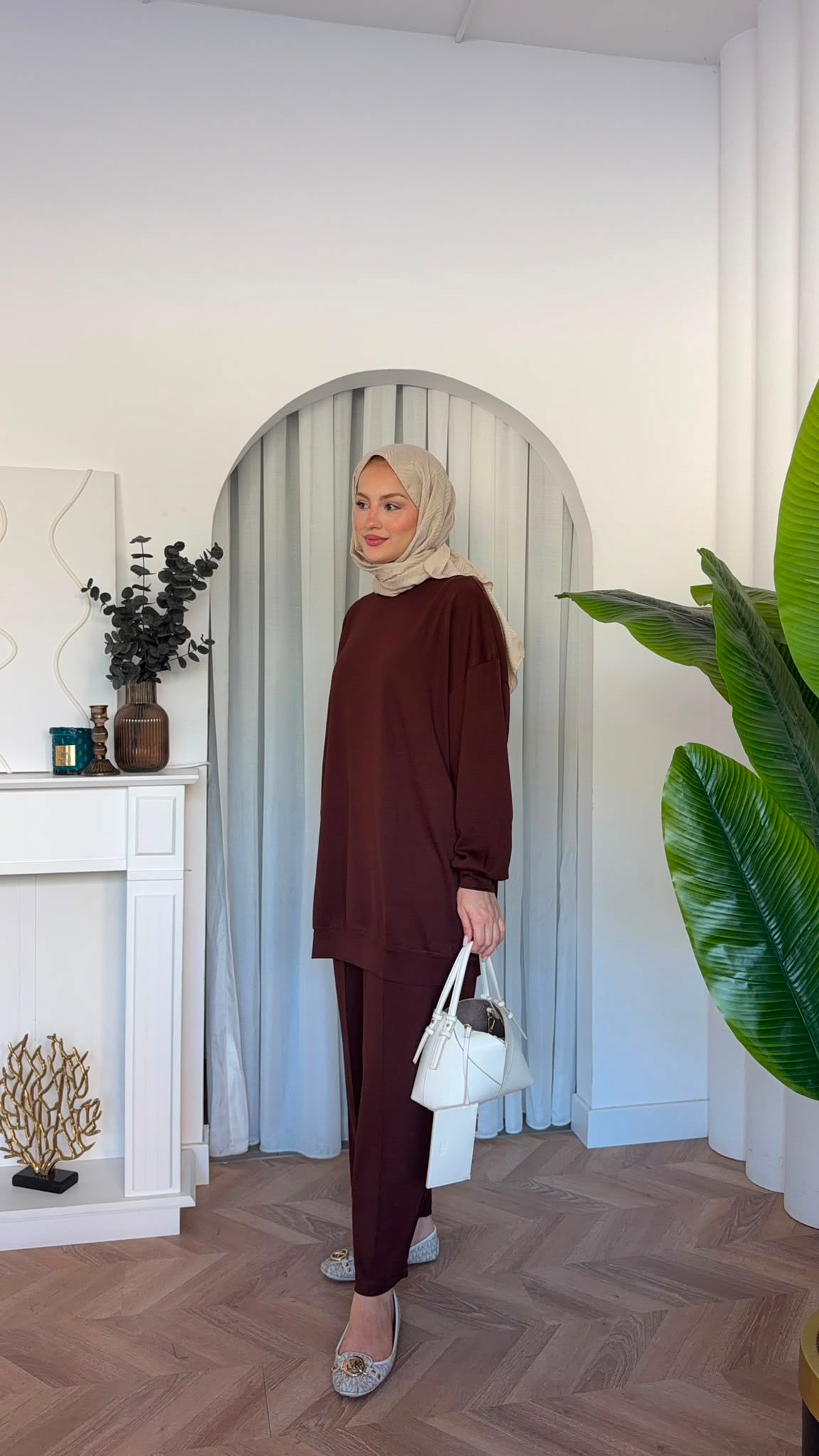 MEYSADESIGN PANTOLON TAKIM Çimalı Oysh İkili Takım Acı Kahve