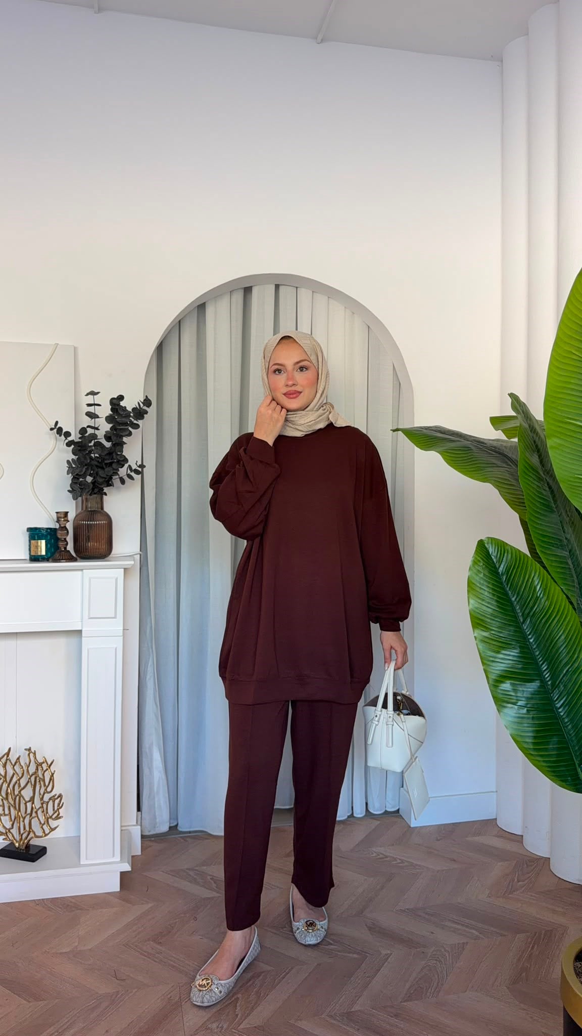 MEYSADESIGN PANTOLON TAKIM Çimalı Oysh İkili Takım Acı Kahve
