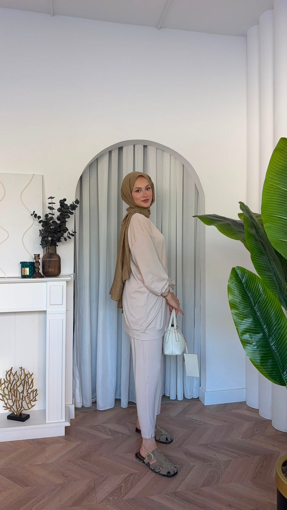 MEYSADESIGN PANTOLON TAKIM Çimalı Oysh İkili Takım Bej