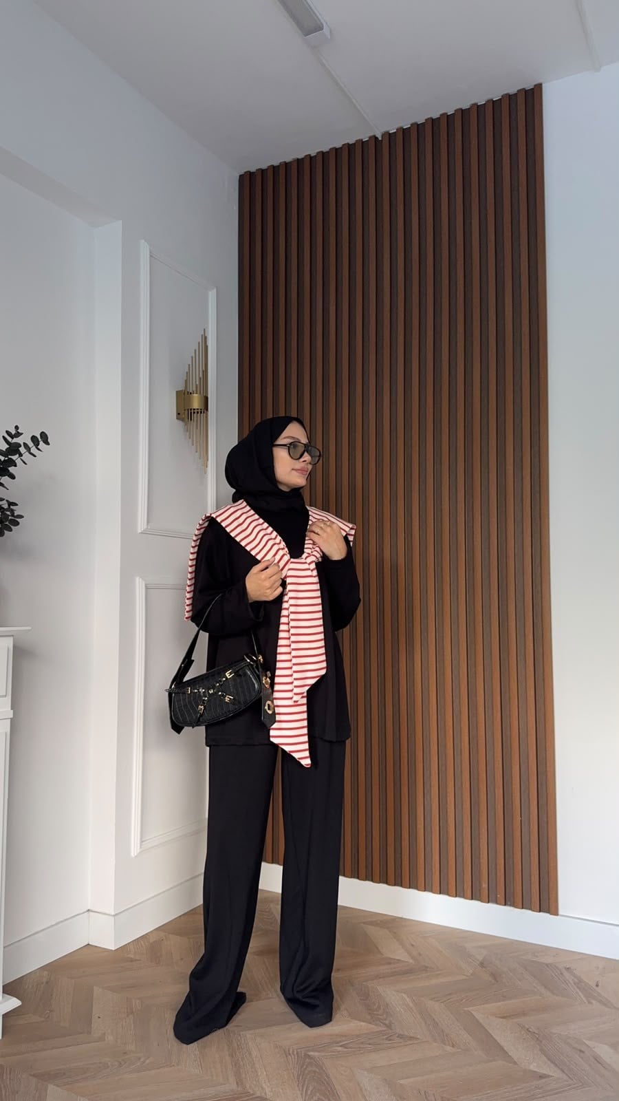 MEYSADESIGN PANTOLON TAKIM Çizgi Desen Atkılı Oysh İkili Takım Siyah