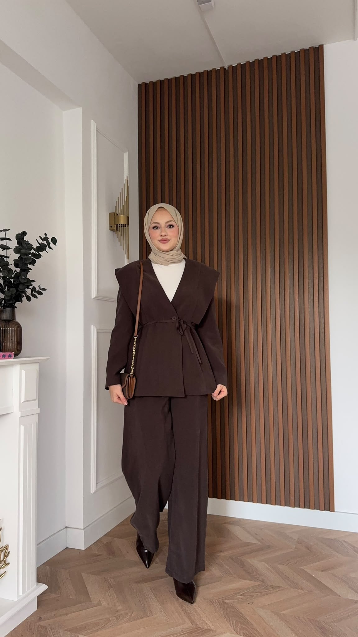 MEYSADESIGN PANTOLON TAKIM Dila Ceketli Takım Acı Kahve