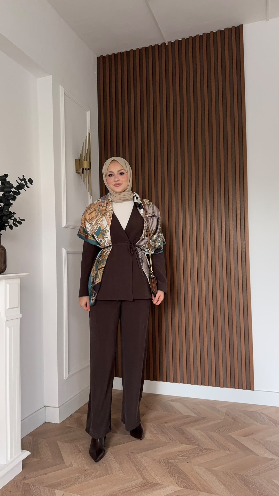 MEYSADESIGN PANTOLON TAKIM Dila Ceketli Takım Acı Kahve