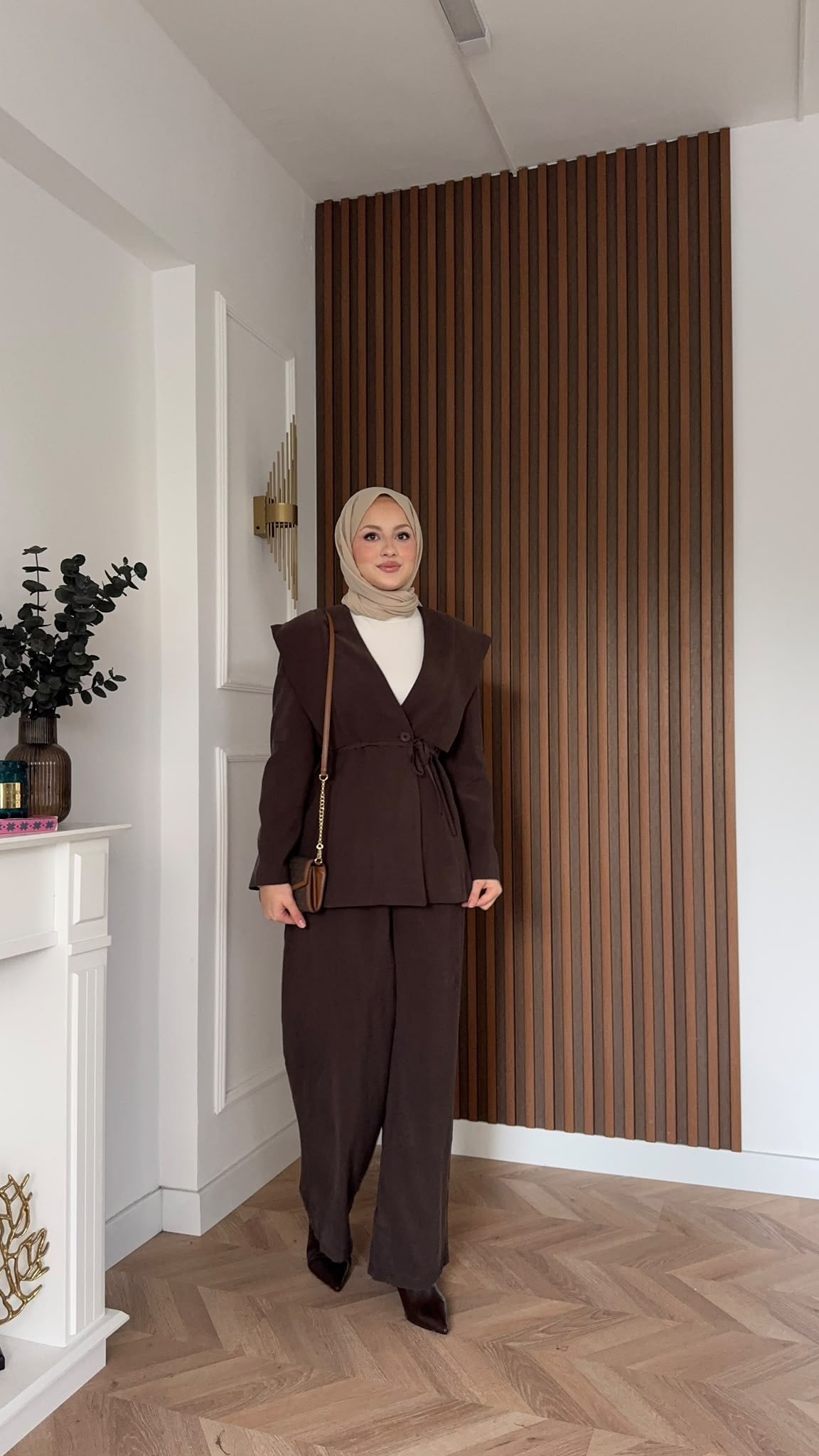 MEYSADESIGN PANTOLON TAKIM Dila Ceketli Takım Acı Kahve