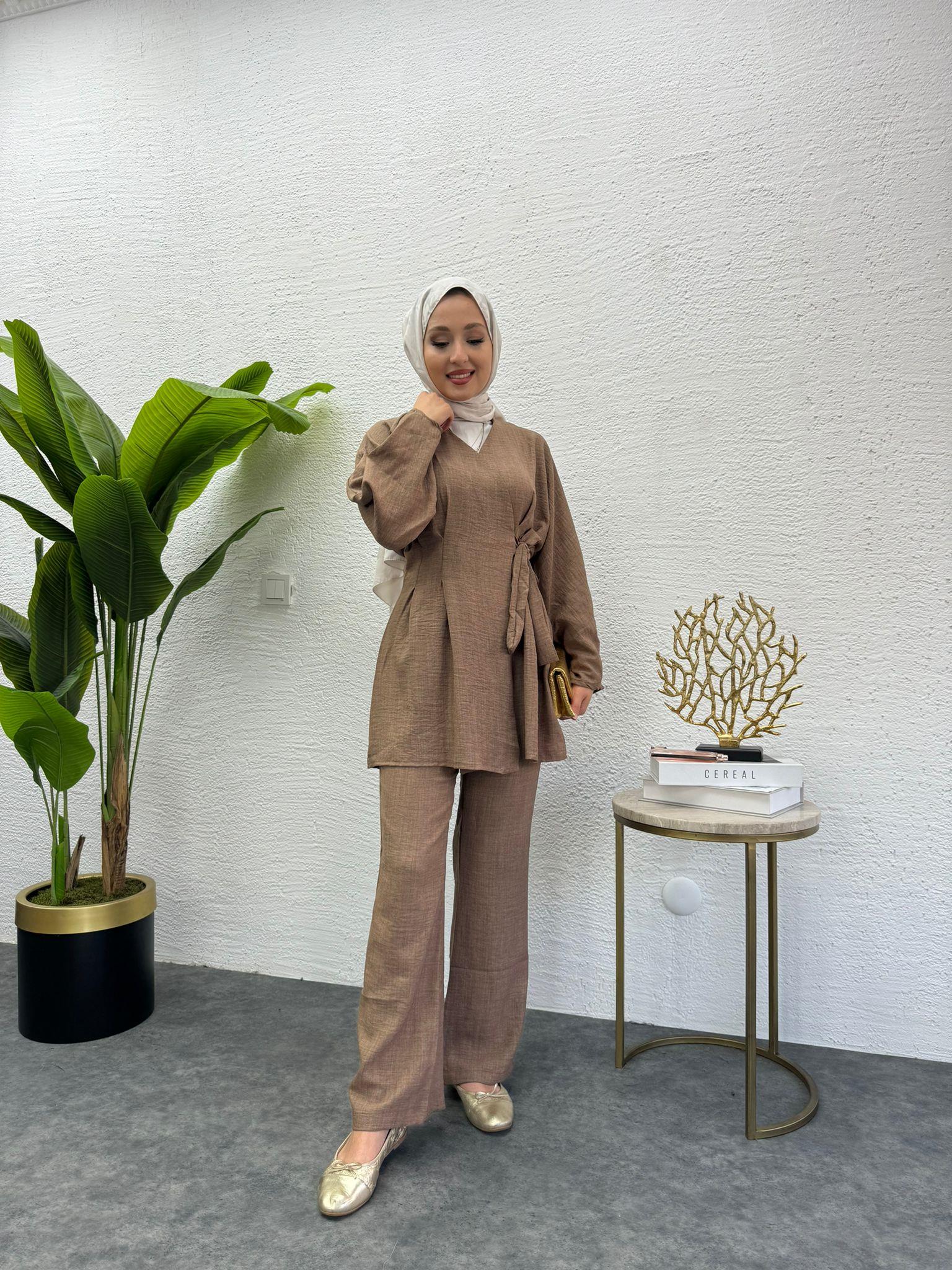 MEYSADESIGN PANTOLON TAKIM Dora Keten İkili Takım Tarçın