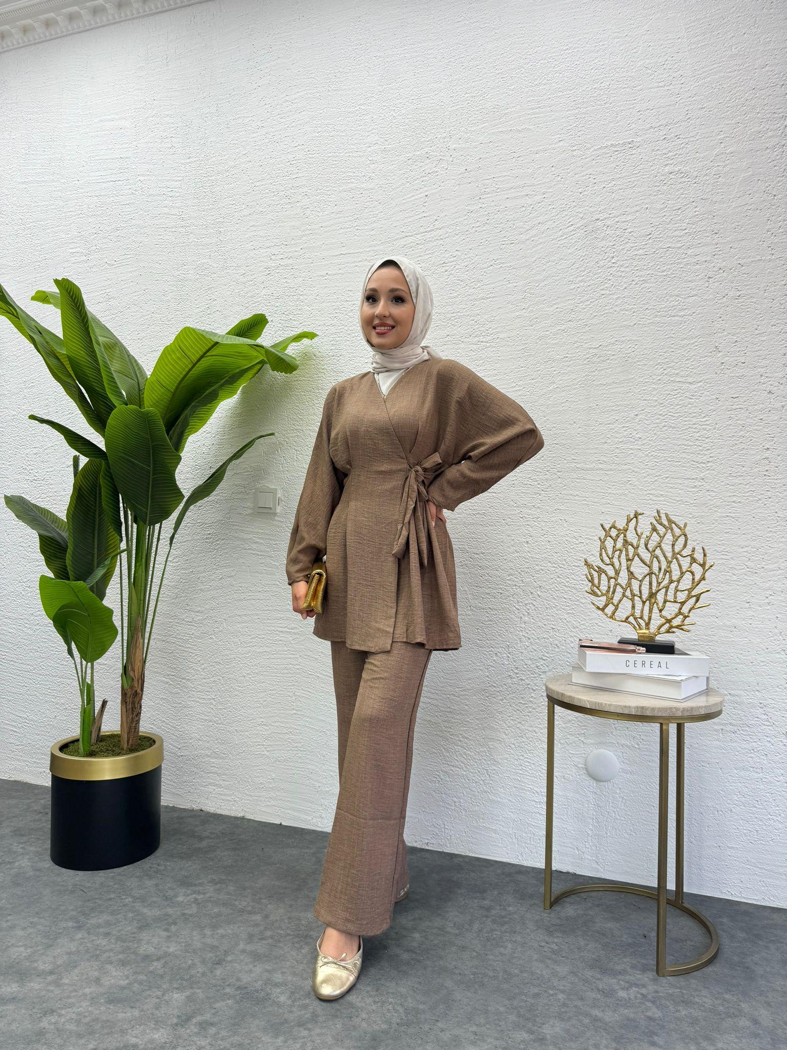 MEYSADESIGN PANTOLON TAKIM Dora Keten İkili Takım Tarçın