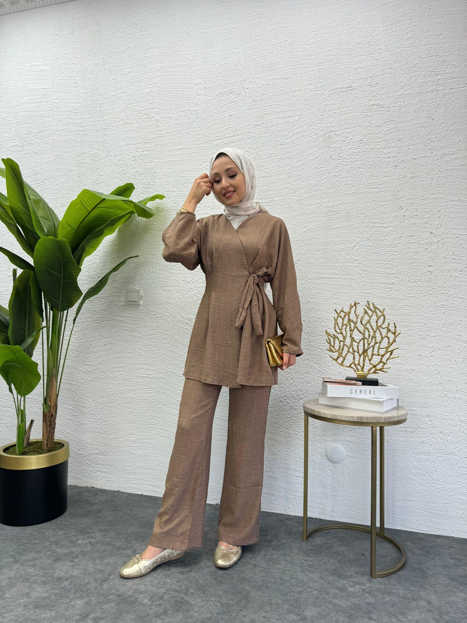 MEYSADESIGN PANTOLON TAKIM Dora Keten İkili Takım Tarçın
