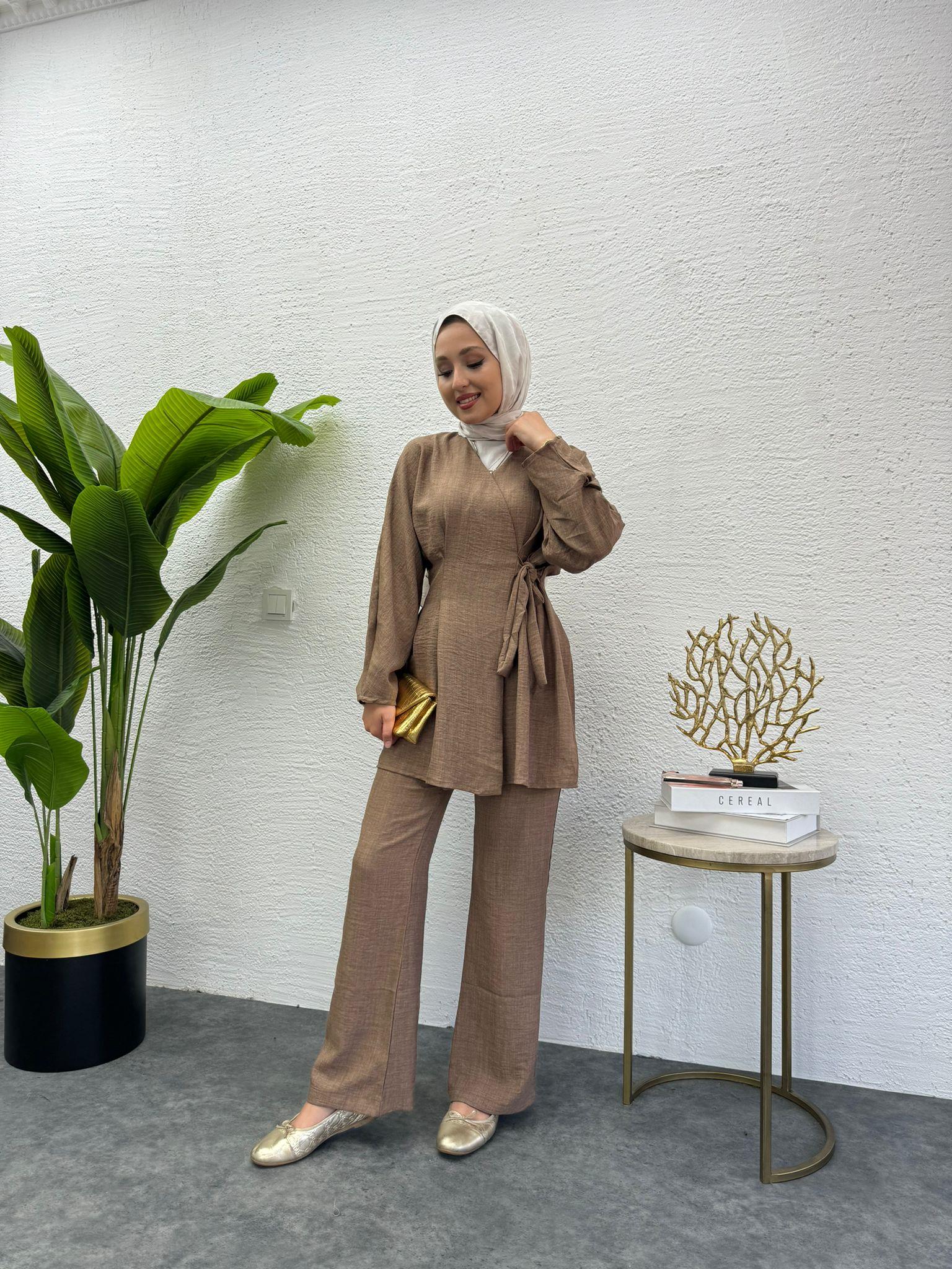 MEYSADESIGN PANTOLON TAKIM Dora Keten İkili Takım Tarçın