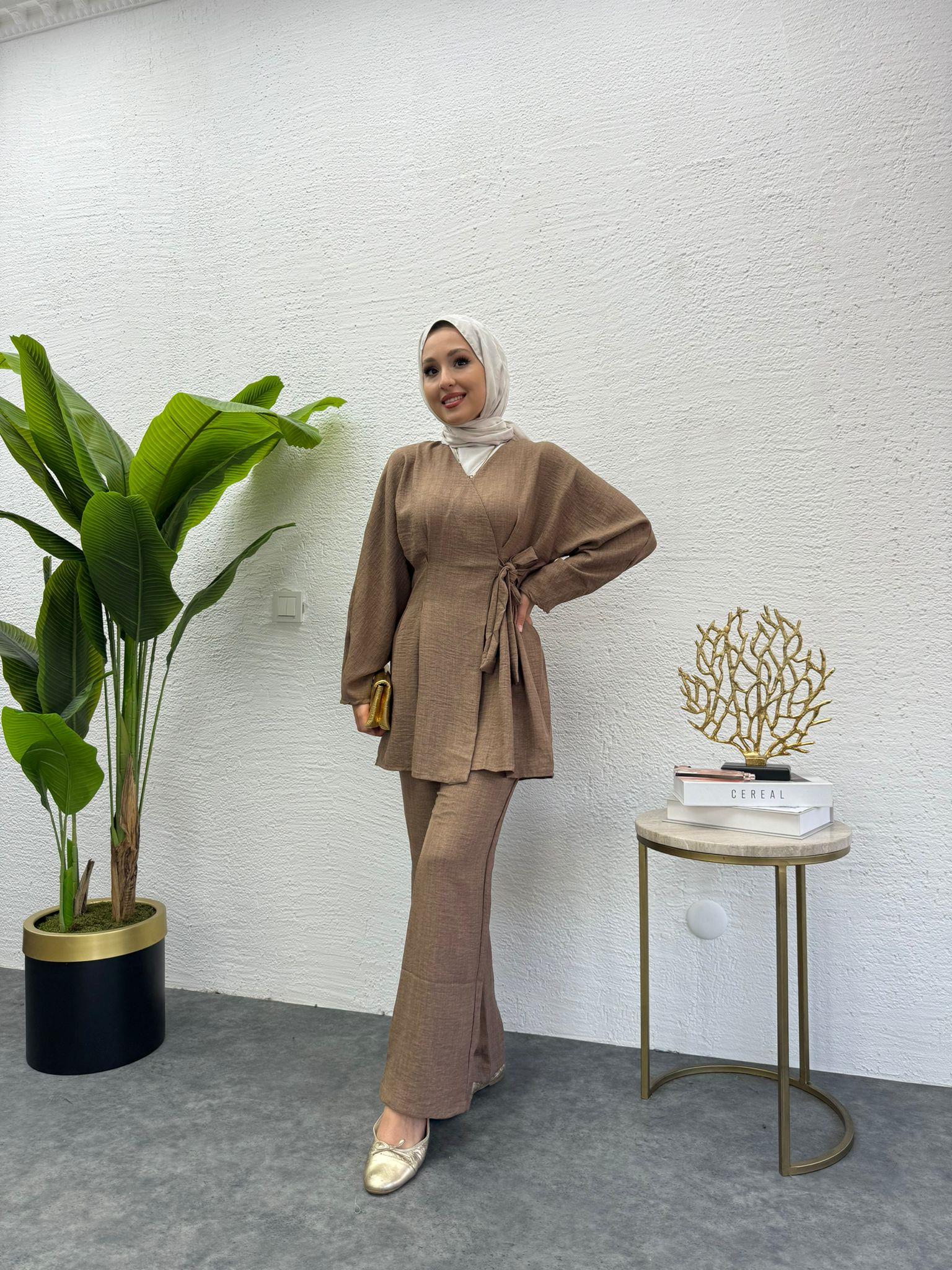 MEYSADESIGN PANTOLON TAKIM Dora Keten İkili Takım Tarçın