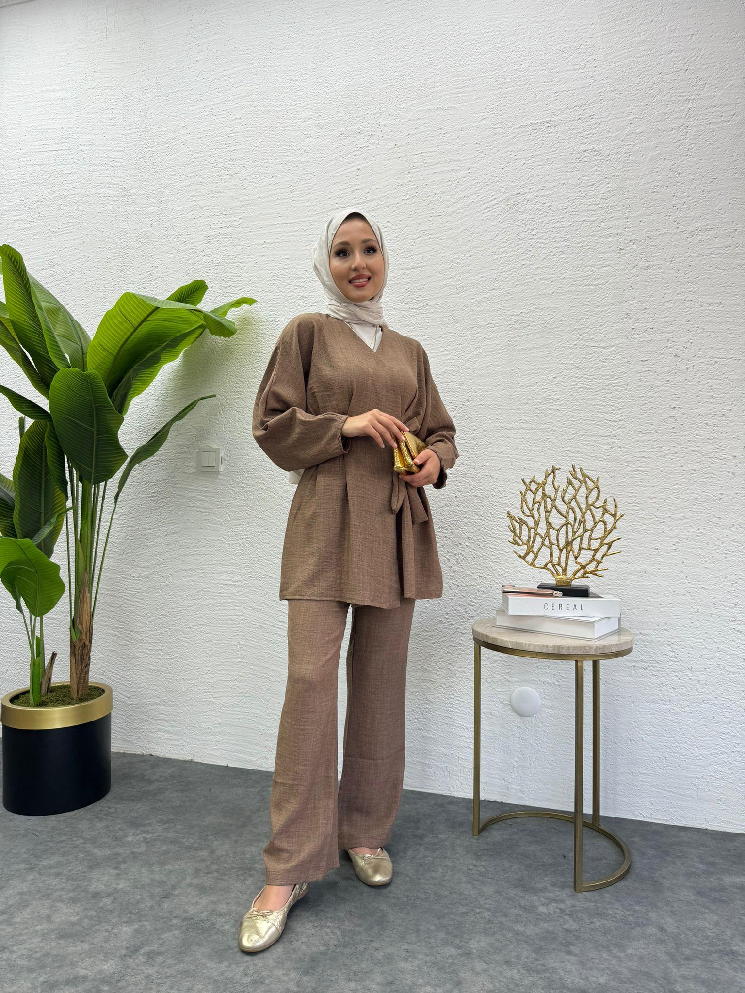 MEYSADESIGN PANTOLON TAKIM Dora Keten İkili Takım Tarçın