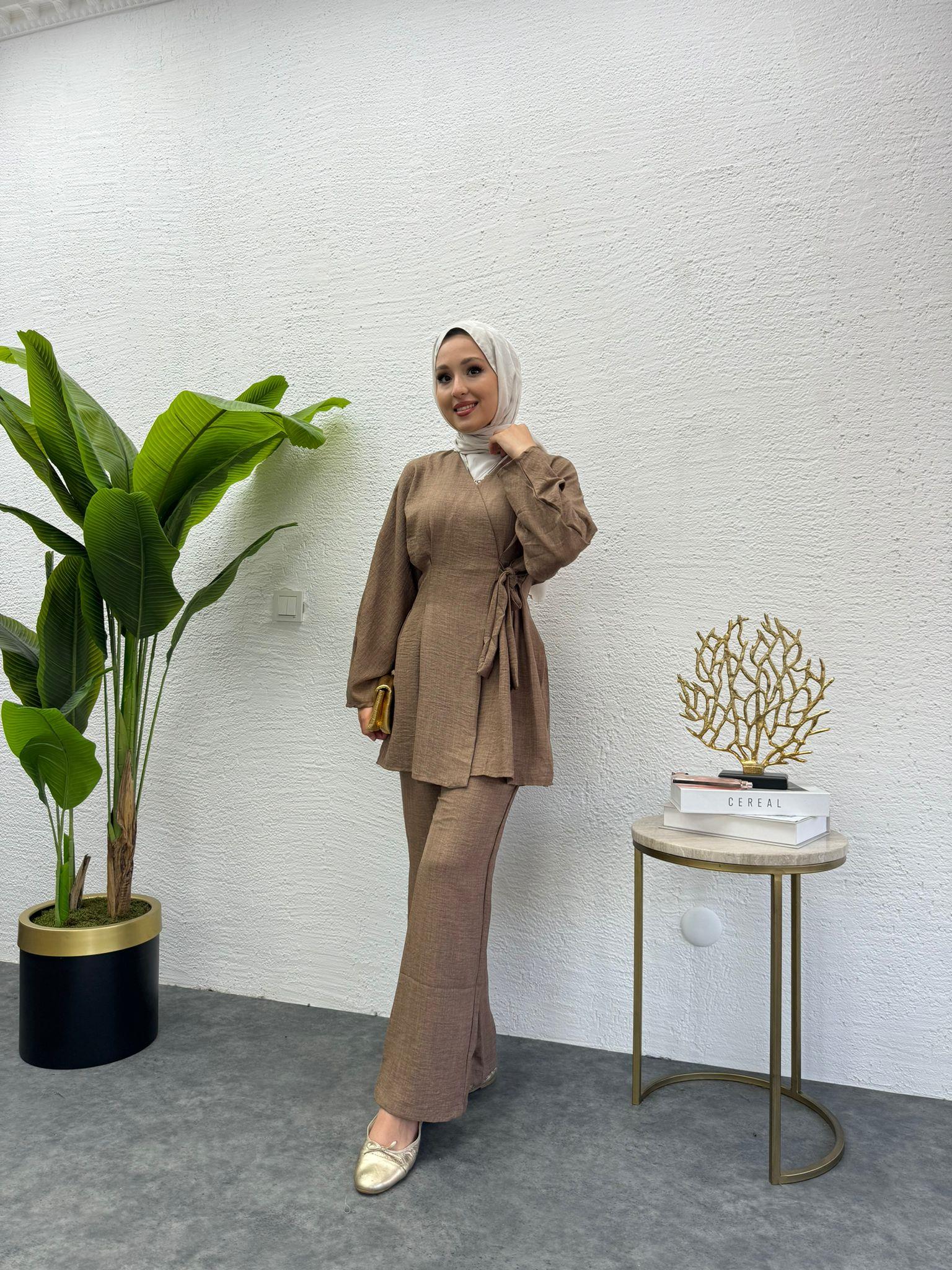 MEYSADESIGN PANTOLON TAKIM Dora Keten İkili Takım Tarçın