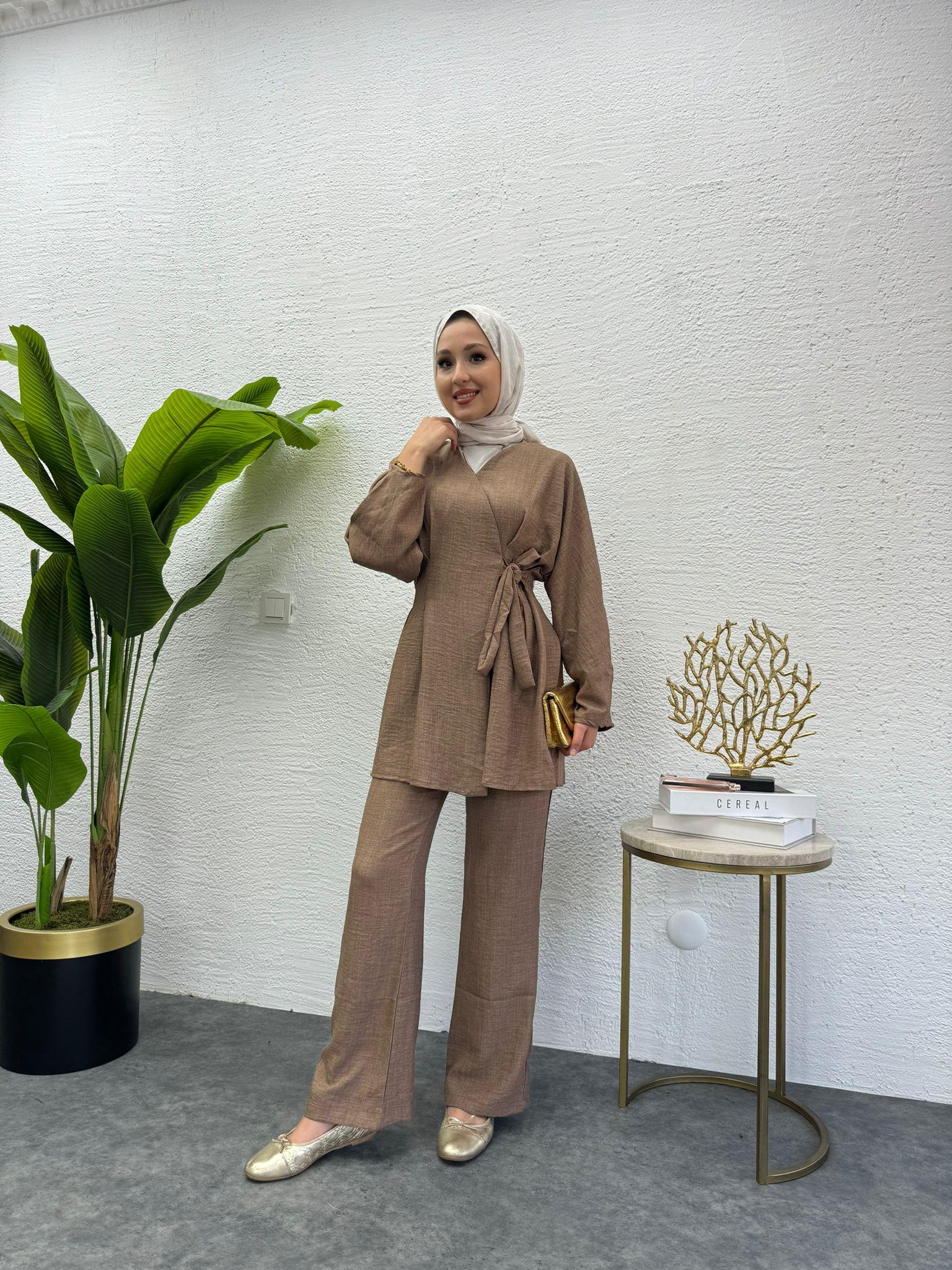 MEYSADESIGN PANTOLON TAKIM Dora Keten İkili Takım Tarçın
