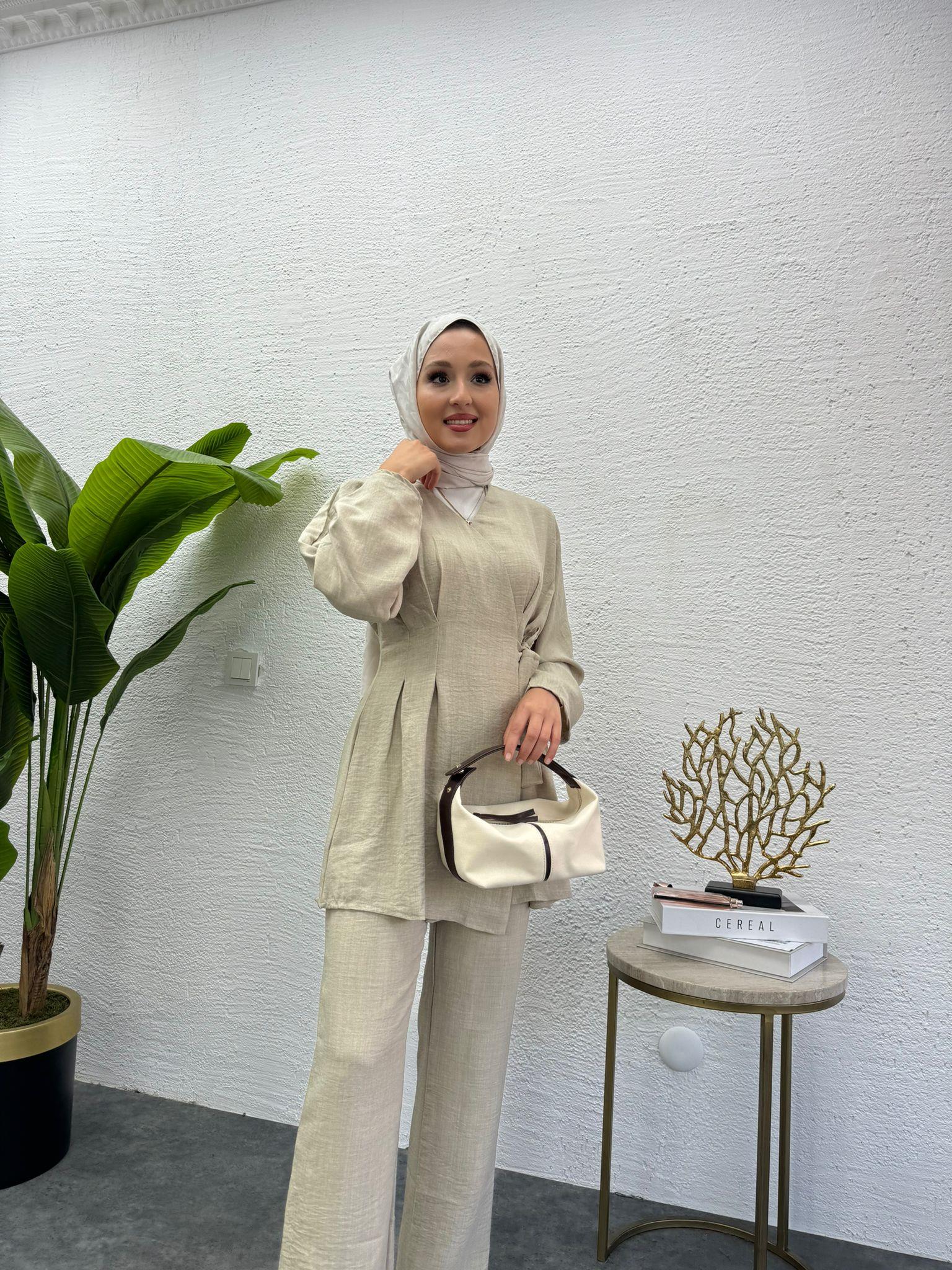 MEYSADESIGN PANTOLON TAKIM Dora Keten İkili Takım Taş