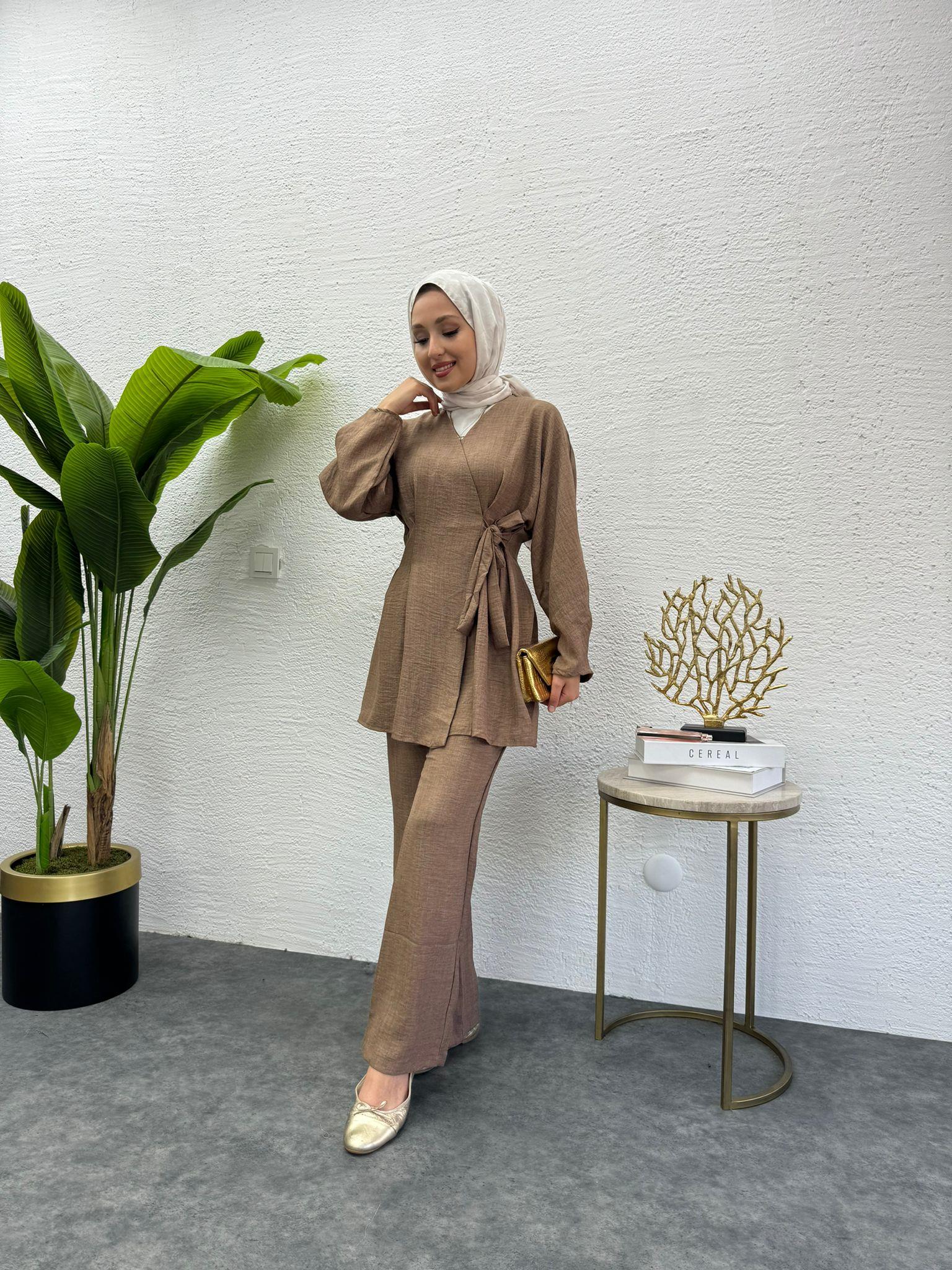 MEYSADESIGN PANTOLON TAKIM Dora Keten İkili Takım Tarçın