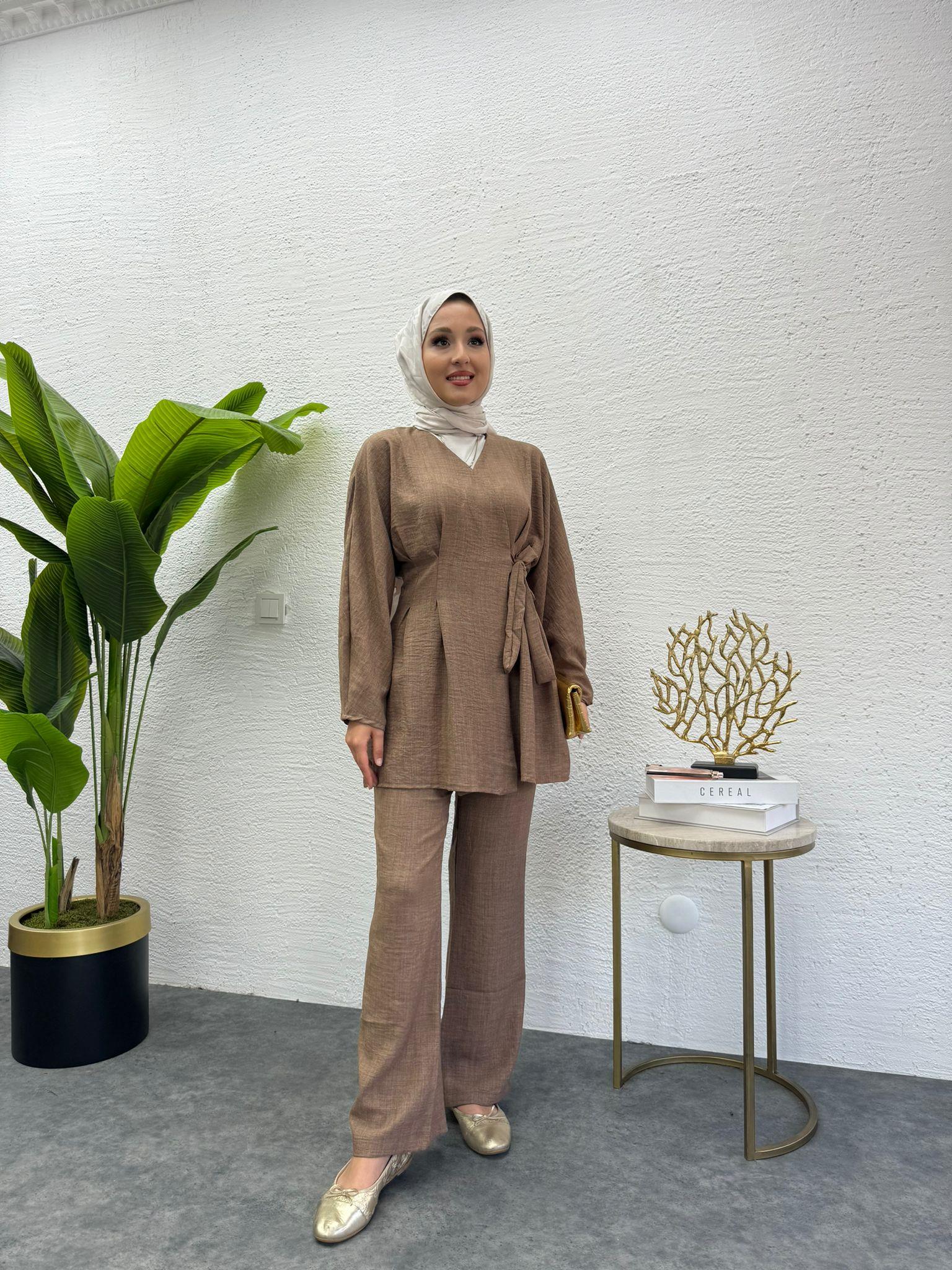 MEYSADESIGN PANTOLON TAKIM Dora Keten İkili Takım Tarçın