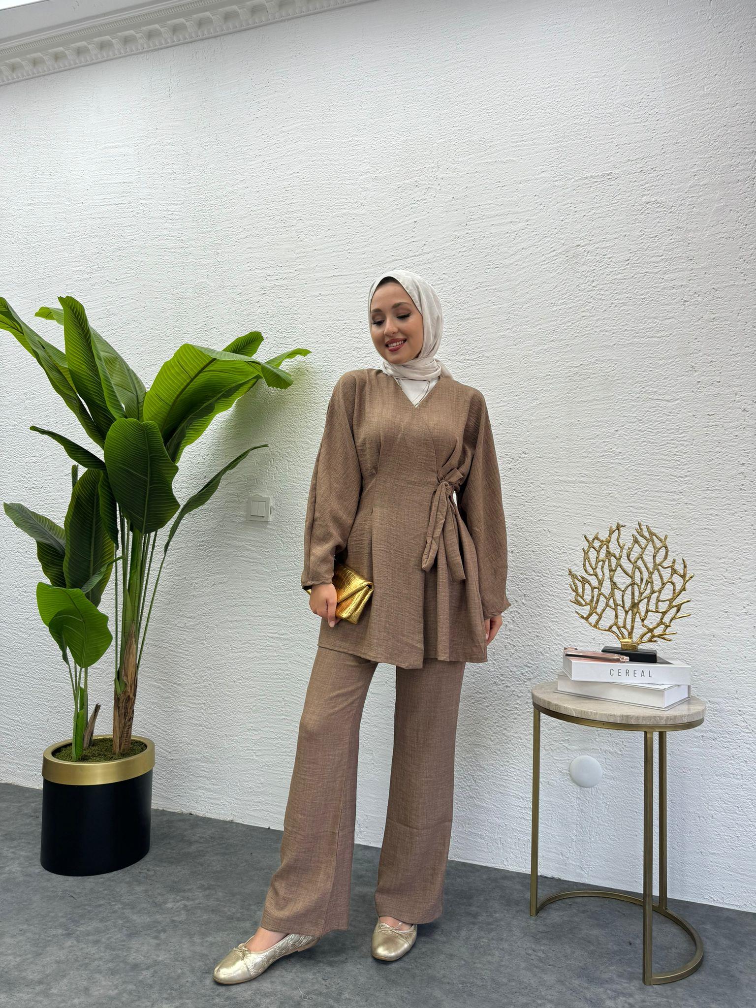 MEYSADESIGN PANTOLON TAKIM Dora Keten İkili Takım Tarçın