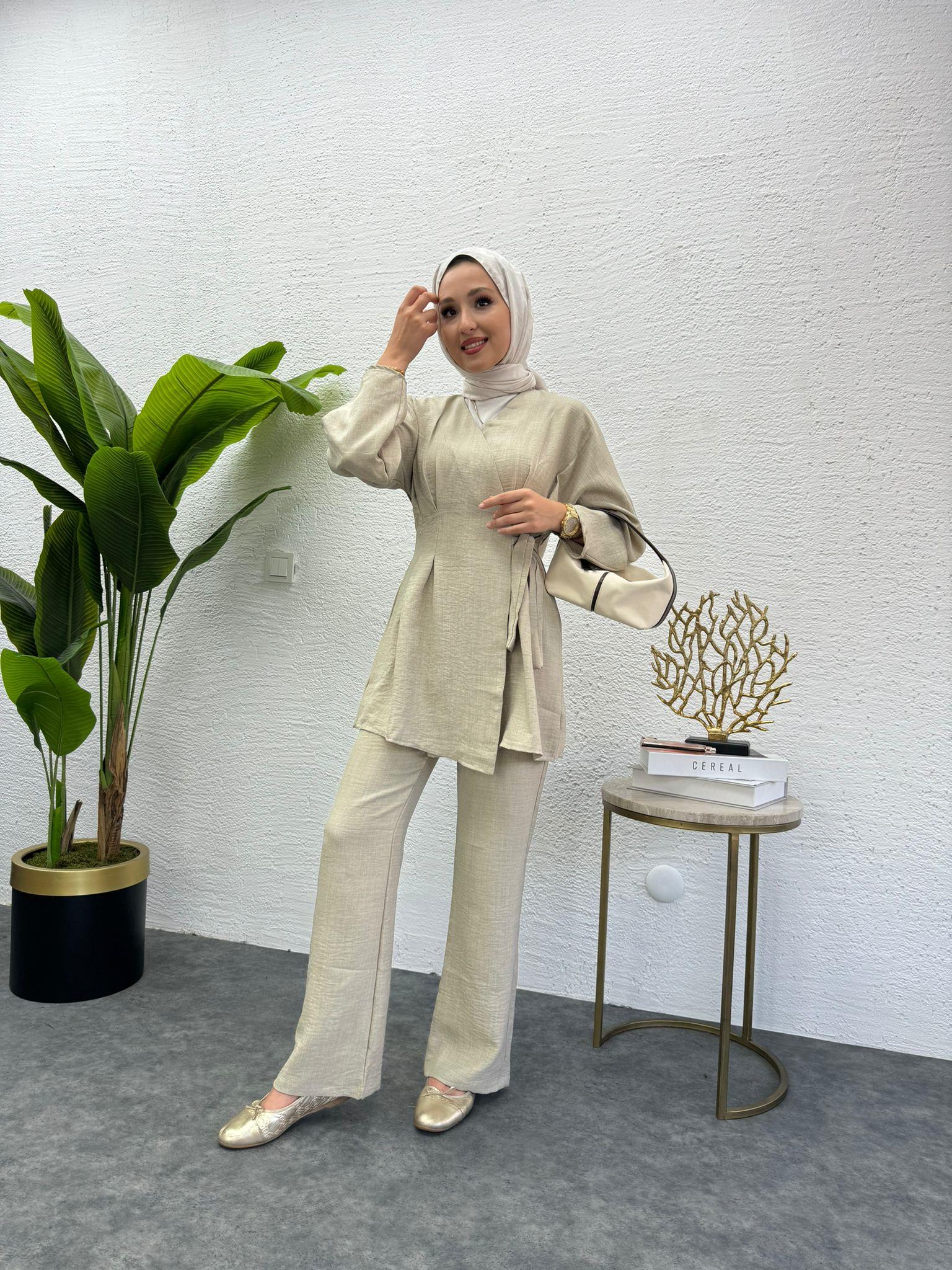 MEYSADESIGN PANTOLON TAKIM Dora Keten İkili Takım Taş