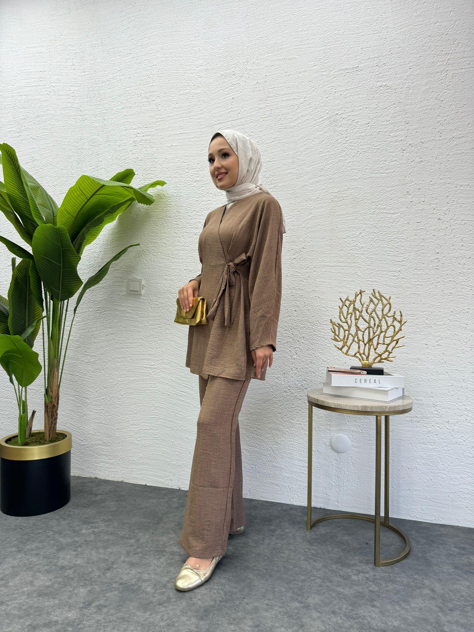MEYSADESIGN PANTOLON TAKIM Dora Keten İkili Takım Tarçın