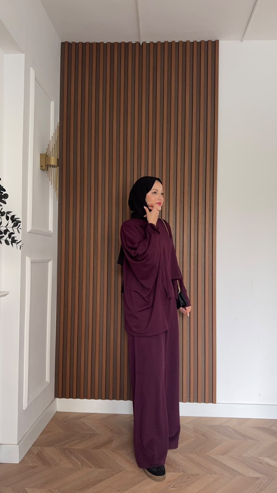 MEYSADESIGN PANTOLON TAKIM Dua Oysh Pantolonlu Takım Mürdüm