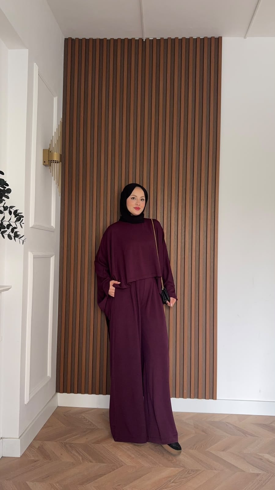MEYSADESIGN PANTOLON TAKIM Dua Oysh Pantolonlu Takım Mürdüm