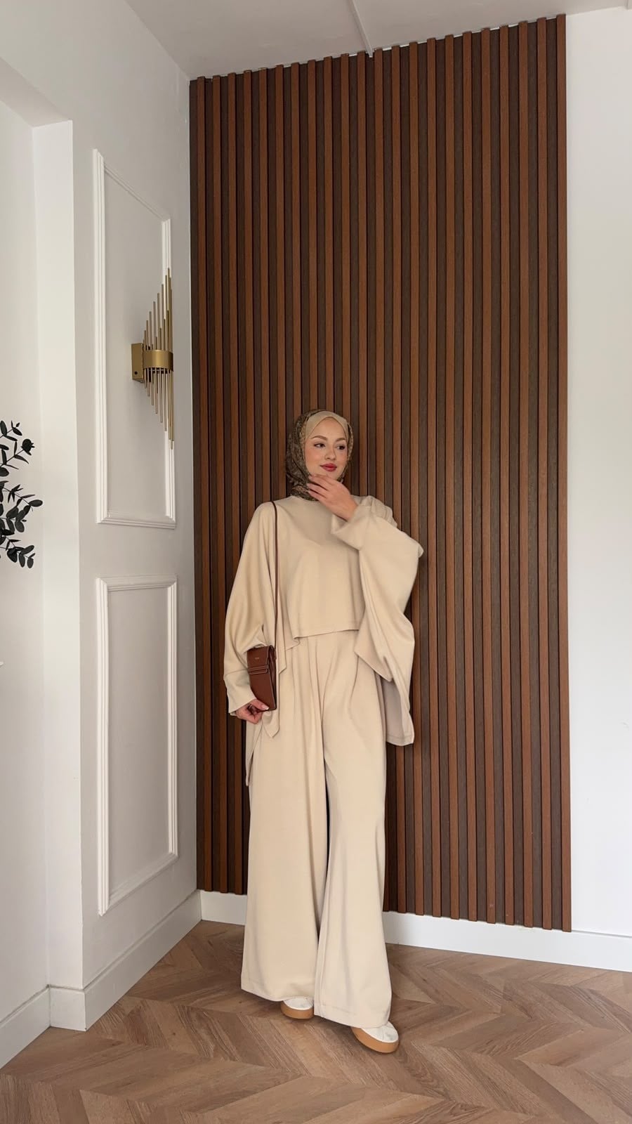 MEYSADESIGN PANTOLON TAKIM Dua Oysh Pantolonlu Takım Bej