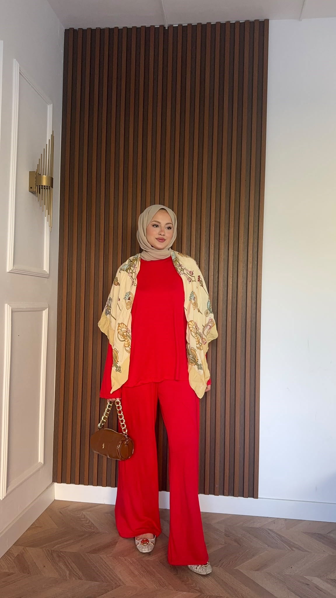 MEYSADESIGN PANTOLON TAKIM Elif Basic Oysh İkili Takım Kırmızı