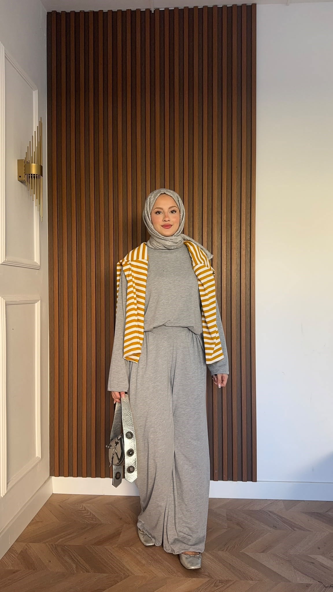 MEYSADESIGN PANTOLON TAKIM Elif Basic Oysh İkili Takım Gri